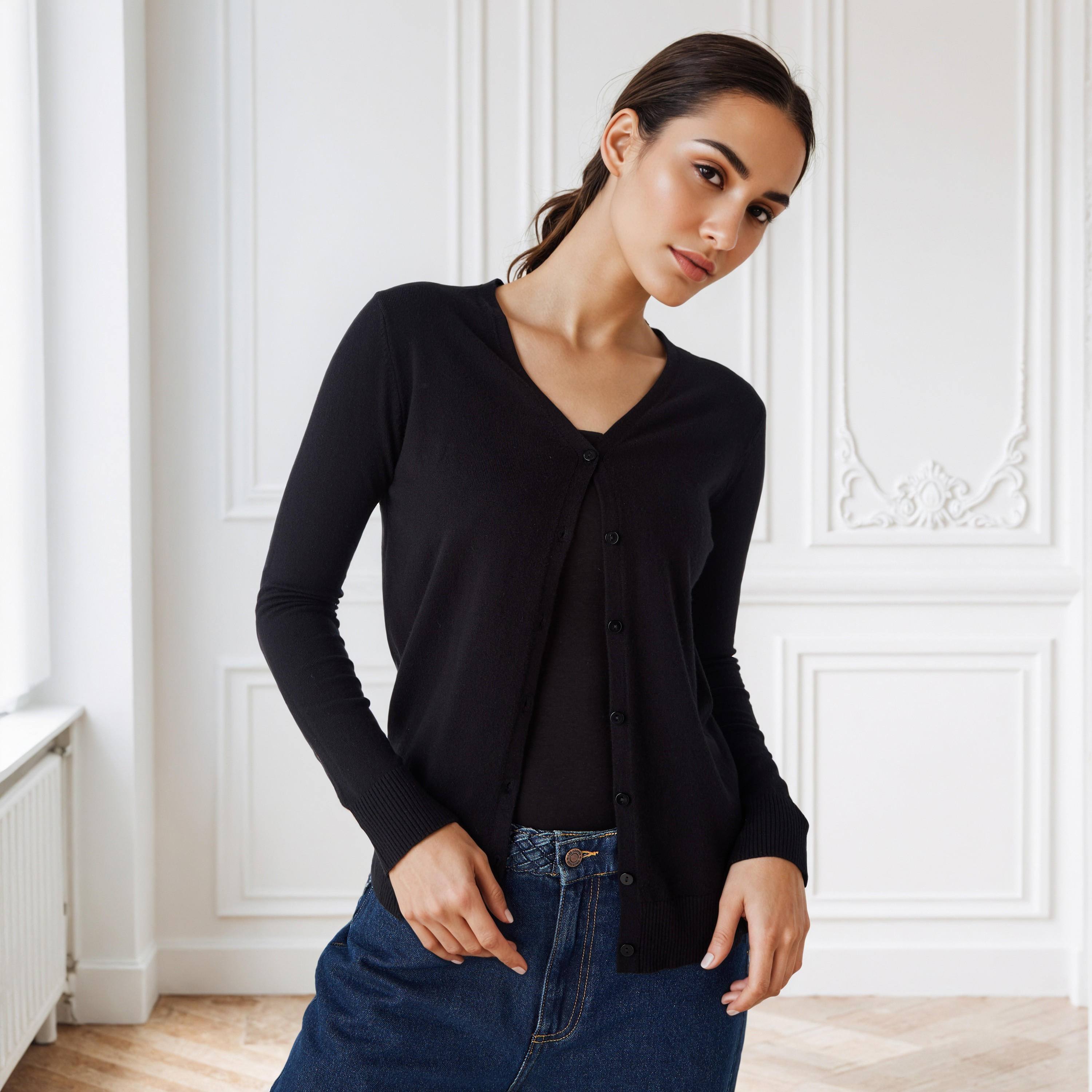 كارديجان بارز الملمس بياقة V من تو إكستريمز-women-winterwear-cardigansandjumpers-cardigans-image-1