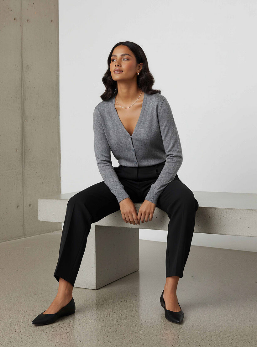 كارديجان تريكو بارز الملمس بياقة V من تو إكستريمز-women-winterwear-cardigansandjumpers-cardigans-image-5