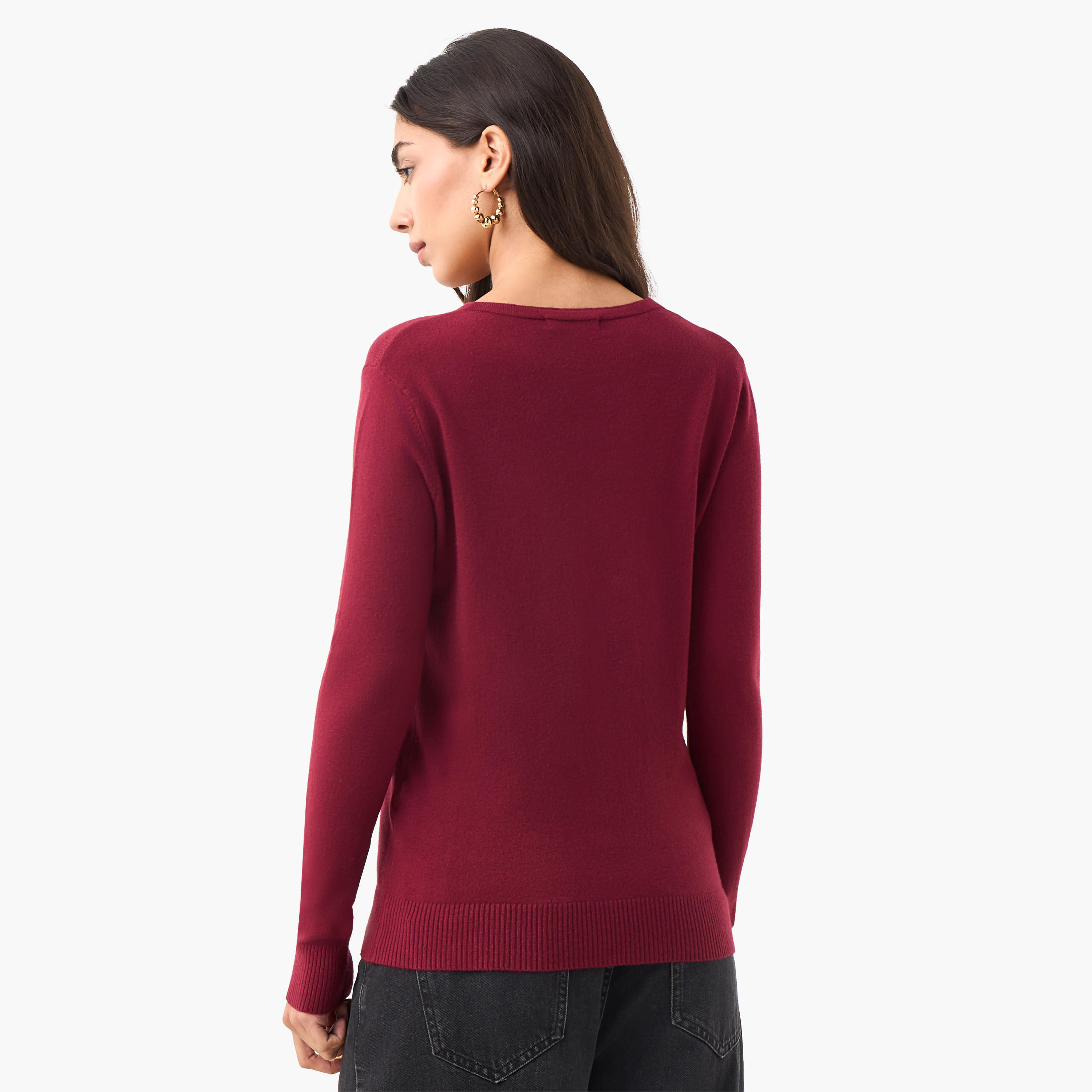 كارديجان تريكو بارز الملمس بياقة V من تو إكستريمز-women-winterwear-cardigansandjumpers-cardigans-image-4