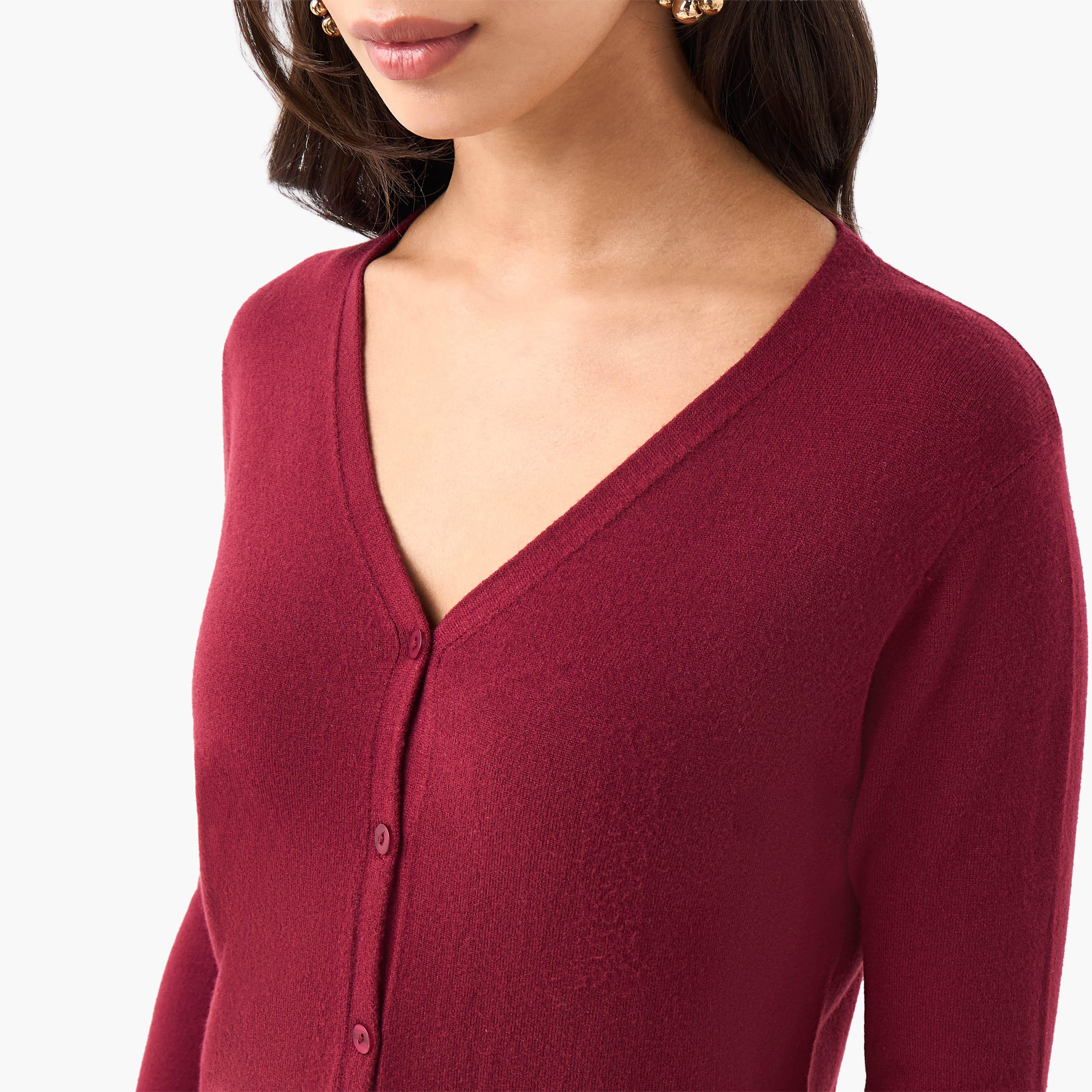 كارديجان تريكو بارز الملمس بياقة V من تو إكستريمز-women-winterwear-cardigansandjumpers-cardigans-image-5