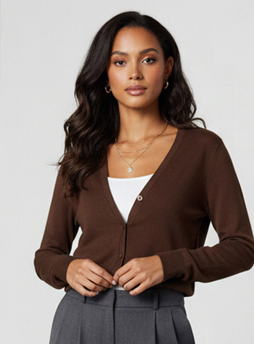كارديجان تريكو بارز الملمس بياقة V من تو إكستريمز-women-winterwear-cardigansandjumpers-cardigans-image-1