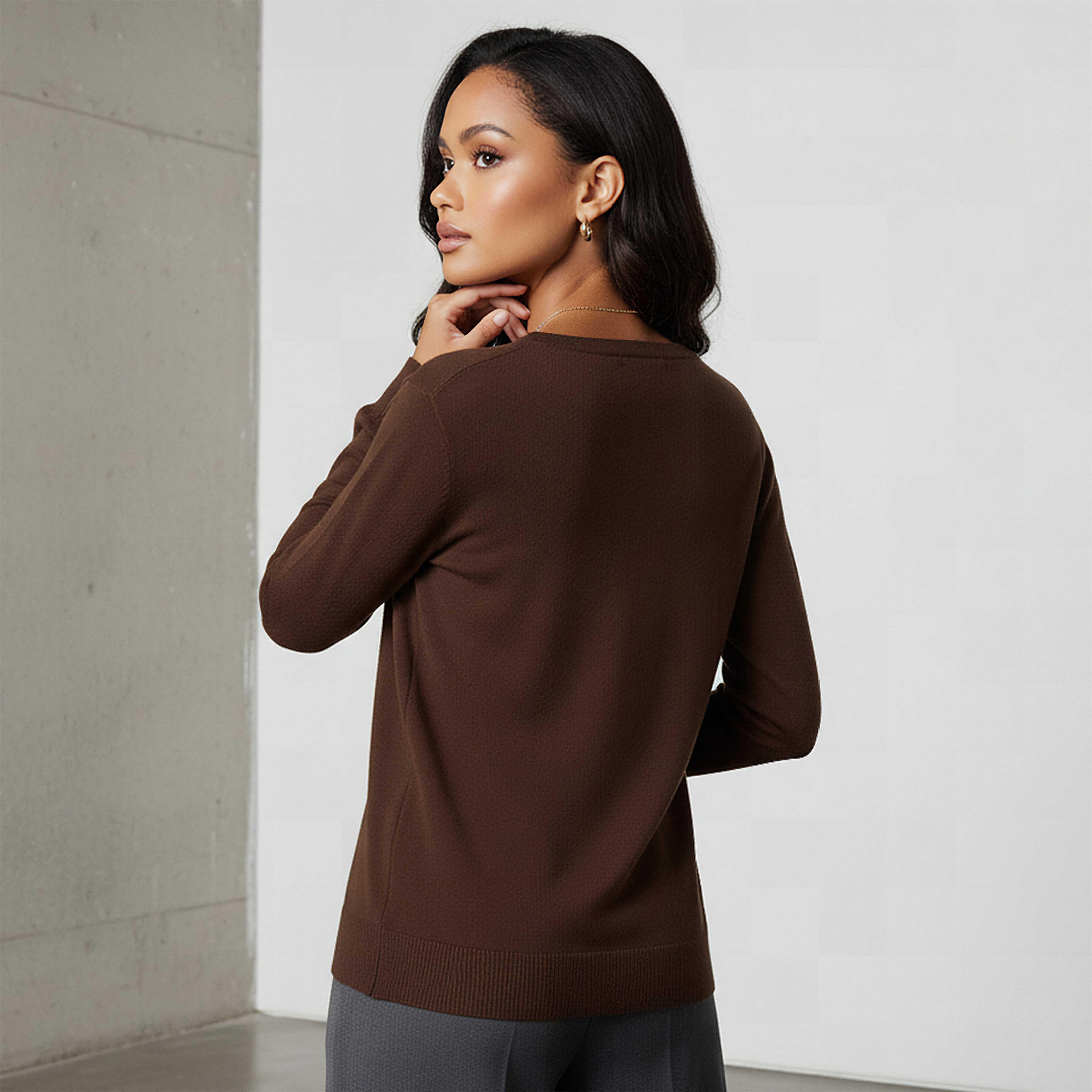 كارديجان تريكو بارز الملمس بياقة V من تو إكستريمز-women-winterwear-cardigansandjumpers-cardigans-image-3