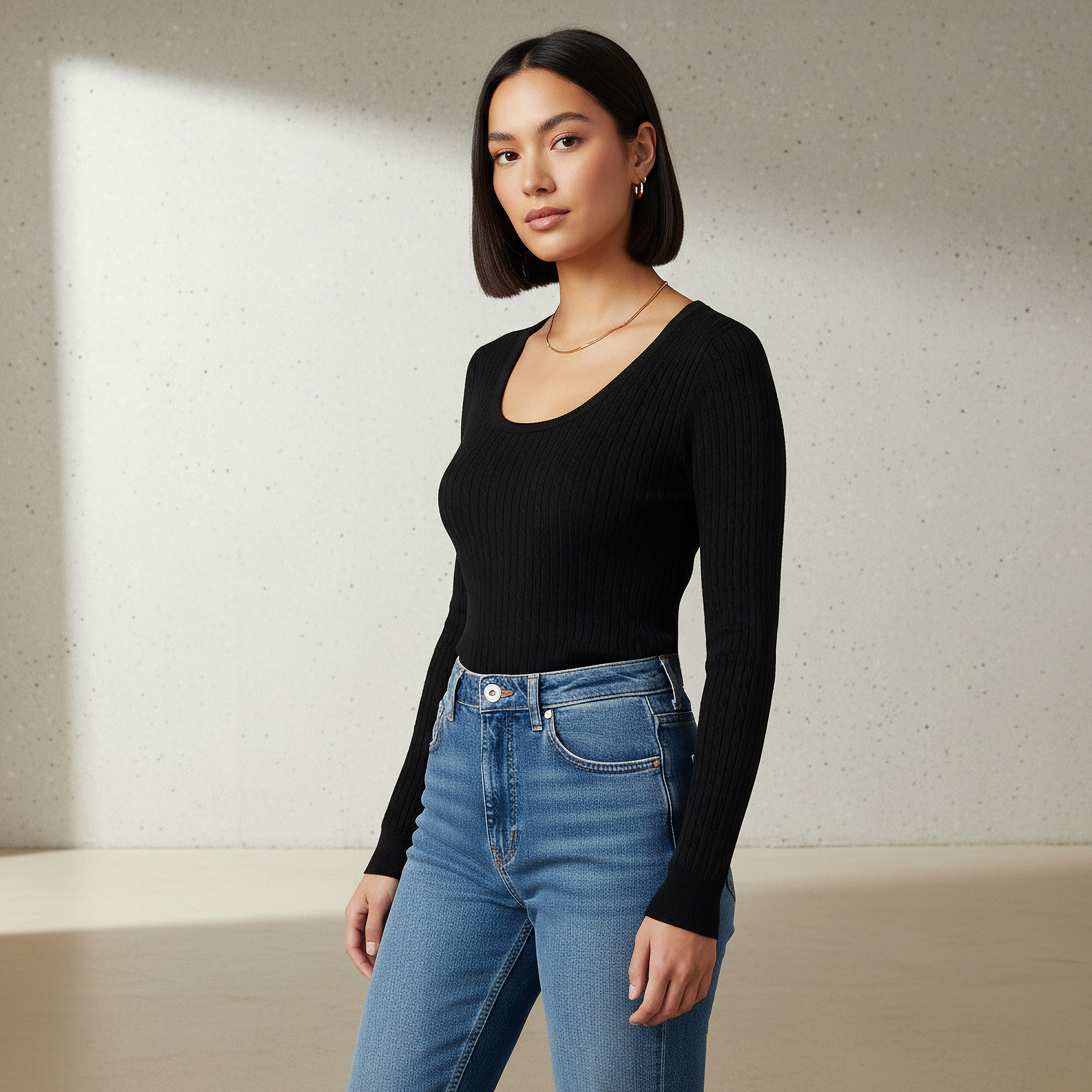 2Xtremz Slim Fit Textured Round Neck Tricot Sweater-women-clothing-cardigansandjumpers-jumpers-image-1