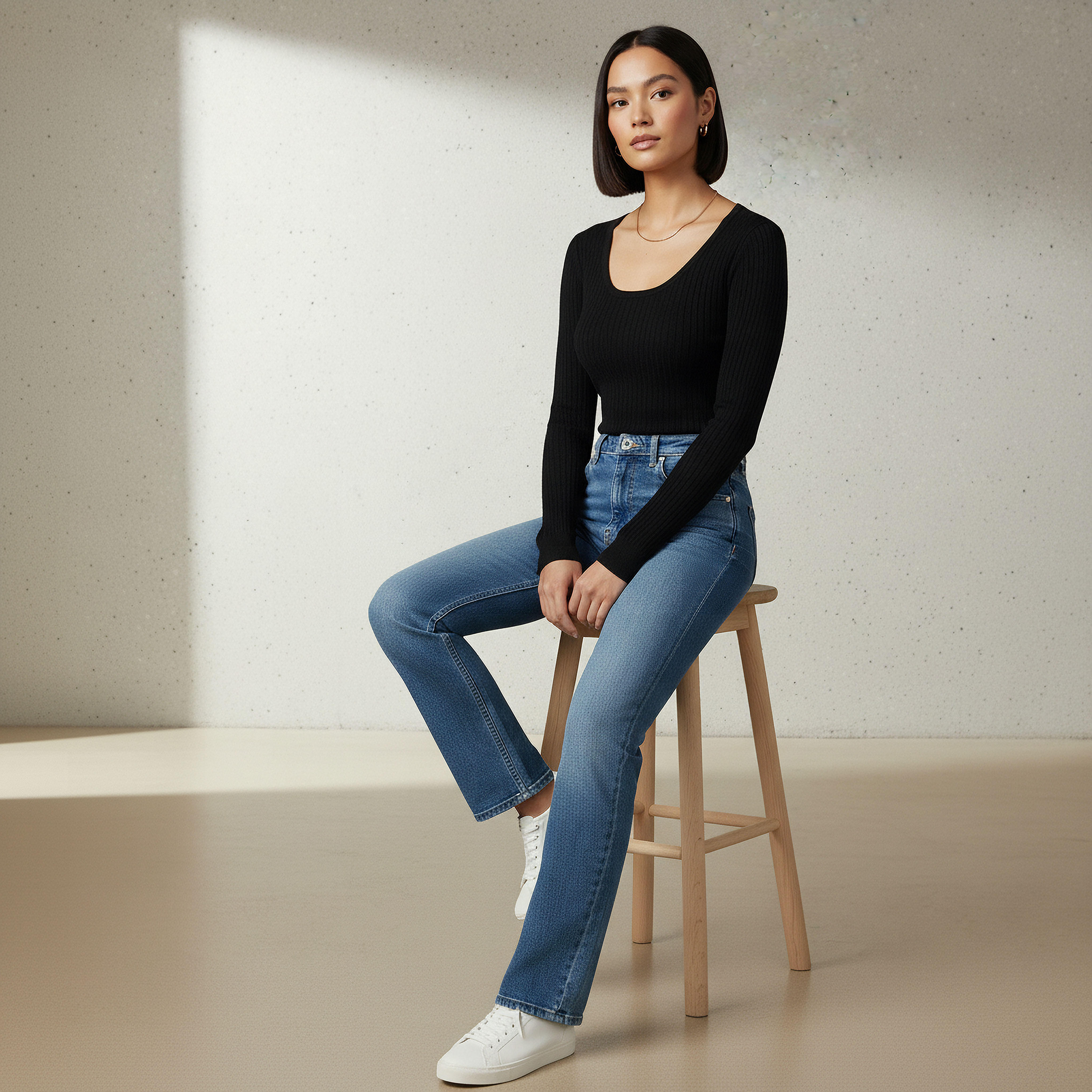 2Xtremz Slim Fit Textured Round Neck Tricot Sweater-women-clothing-cardigansandjumpers-jumpers-image-5