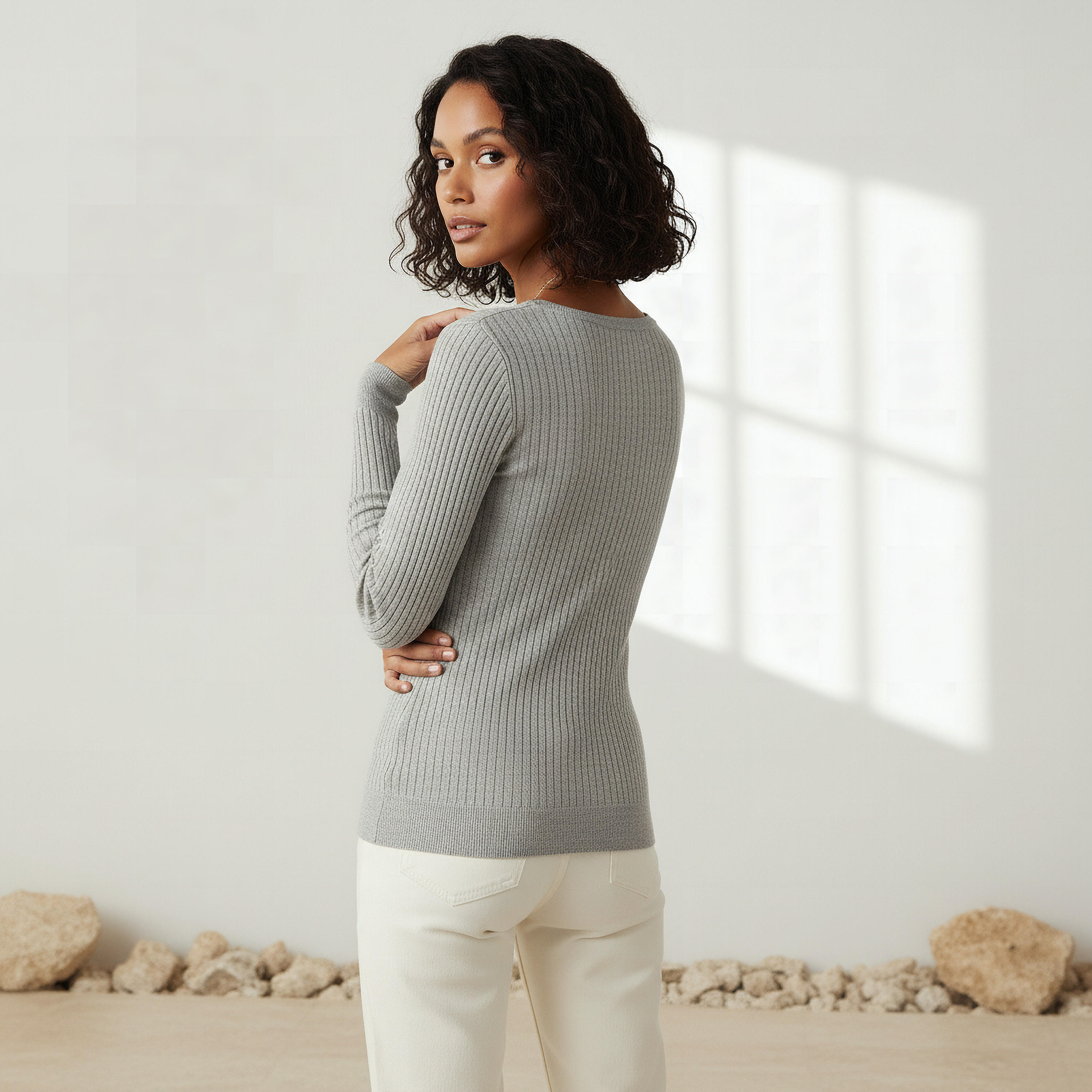 2Xtremz Slim Fit Textured Round Neck Tricot Sweater-women-clothing-cardigansandjumpers-jumpers-image-3