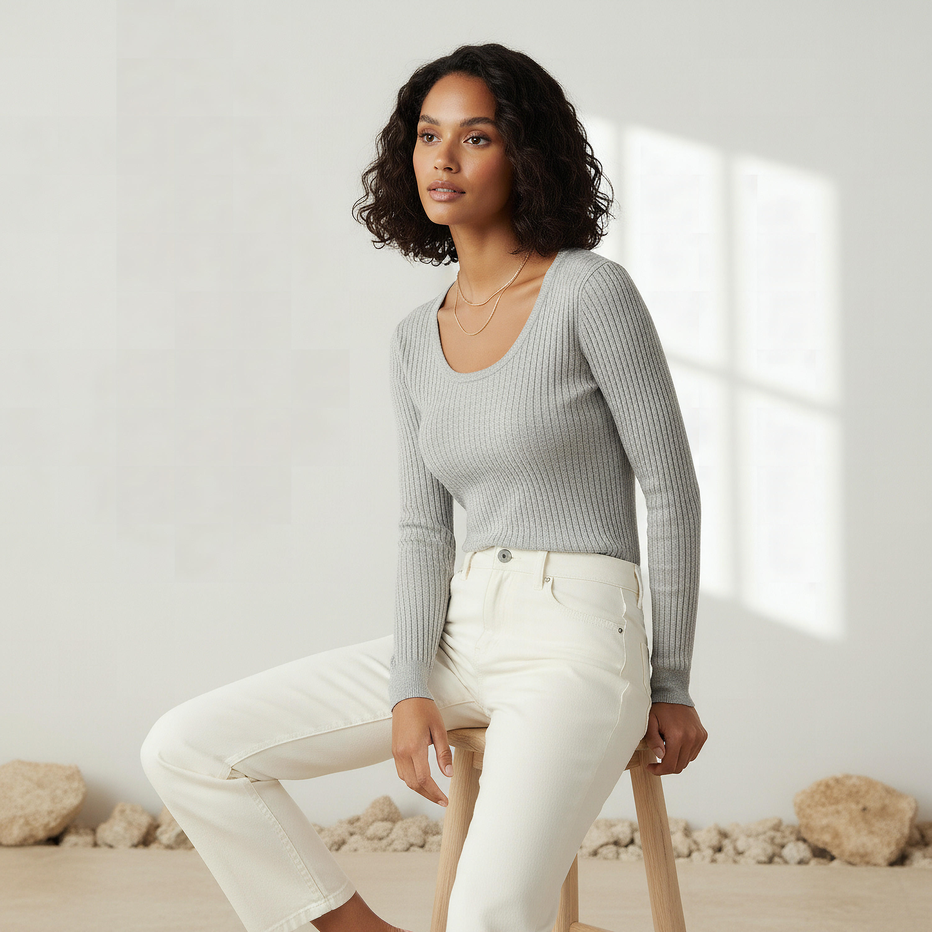 2Xtremz Slim Fit Textured Round Neck Tricot Sweater-women-clothing-cardigansandjumpers-jumpers-image-5
