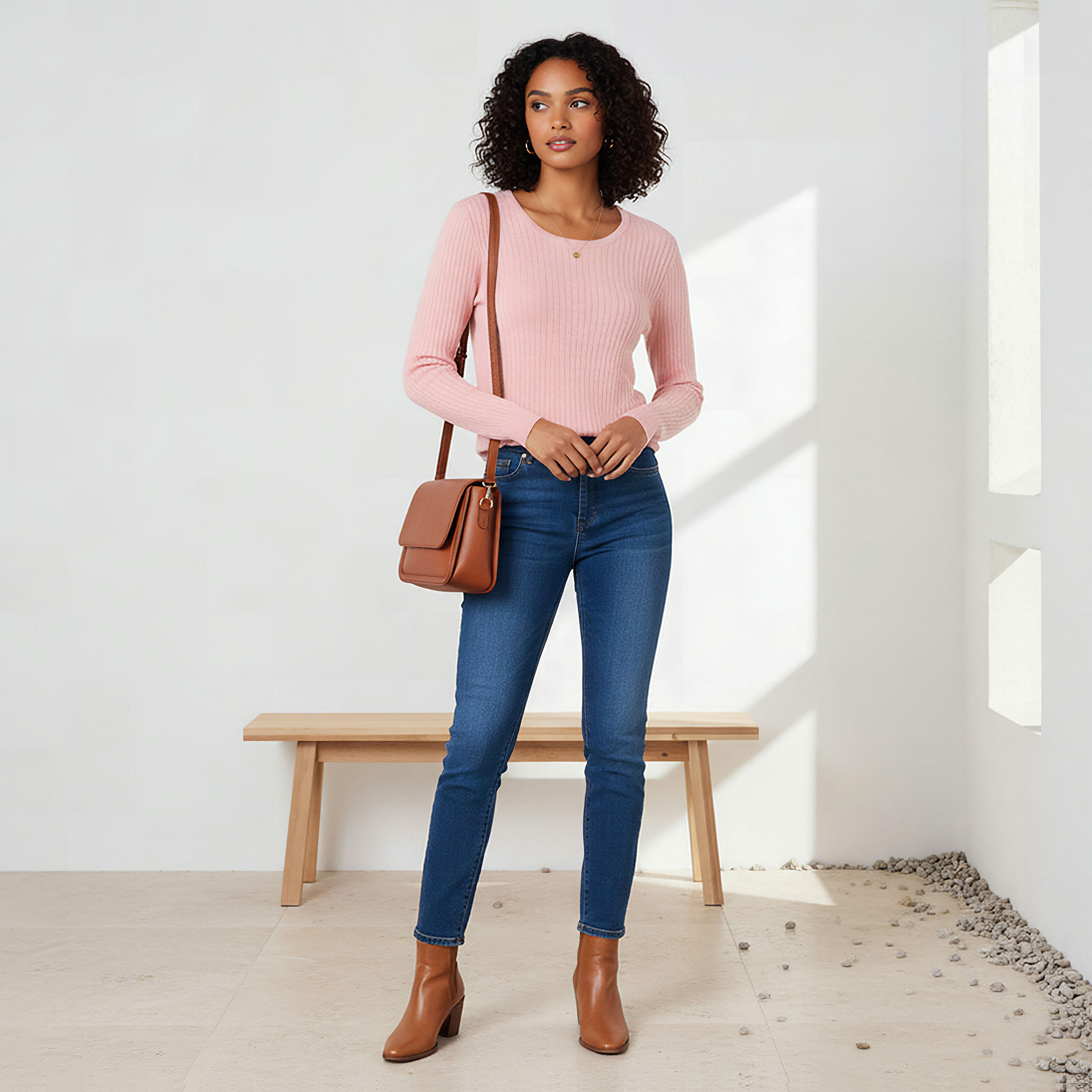 2Xtremz Slim Fit Textured Round Neck Tricot Sweater-women-clothing-cardigansandjumpers-jumpers-image-2