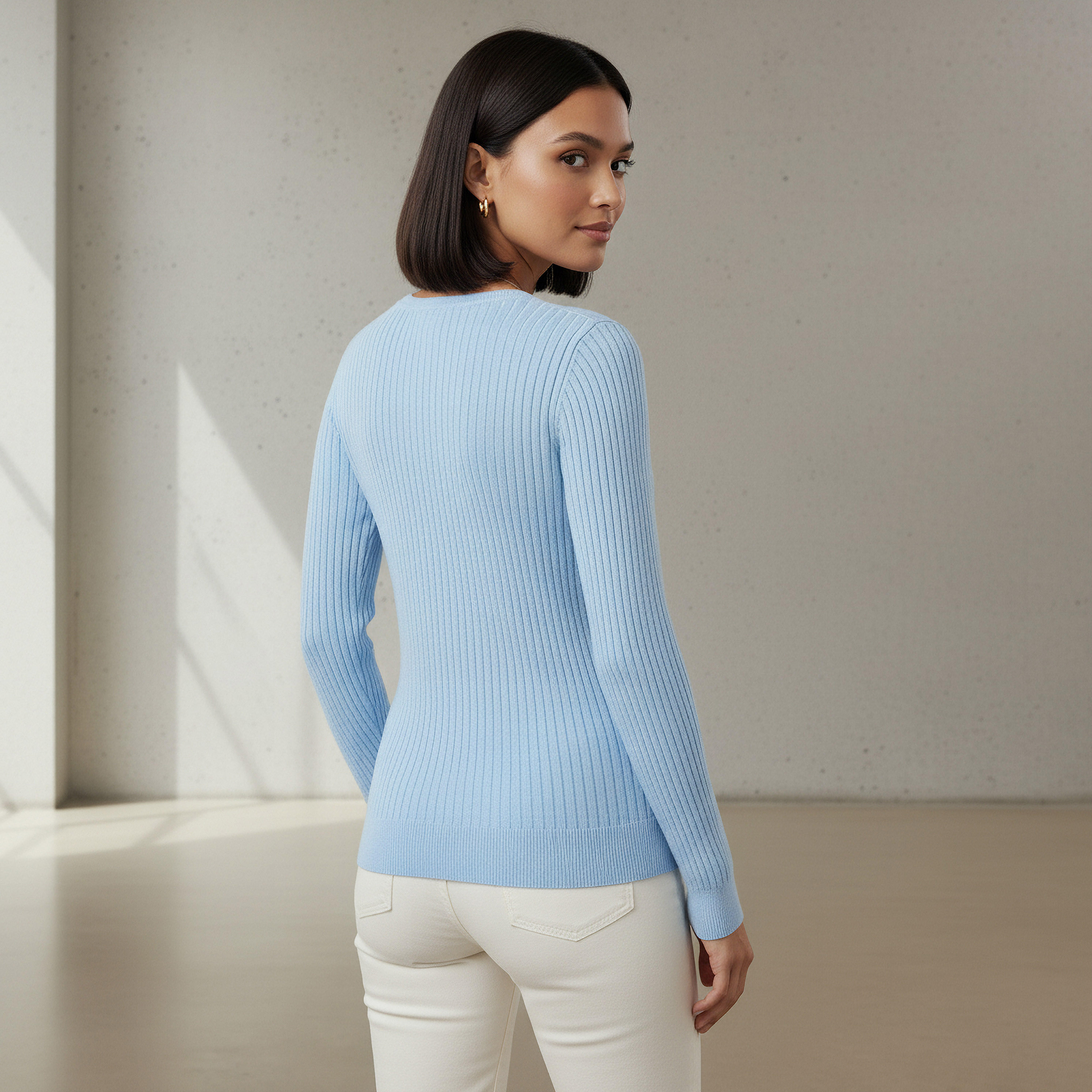 2Xtremz Slim Fit Textured Round Neck Tricot Sweater-women-clothing-cardigansandjumpers-jumpers-image-3