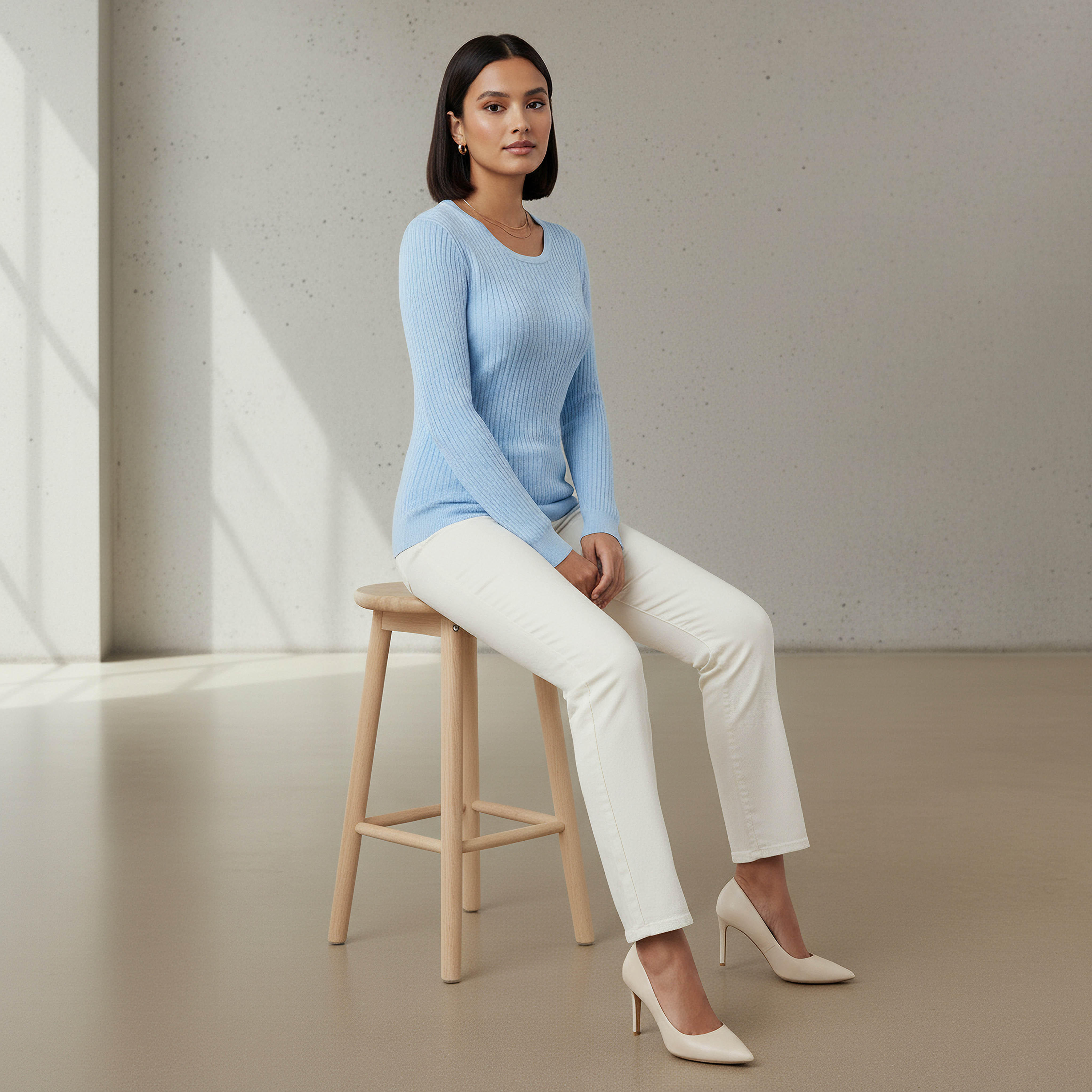 2Xtremz Slim Fit Textured Round Neck Tricot Sweater-women-clothing-cardigansandjumpers-jumpers-image-5