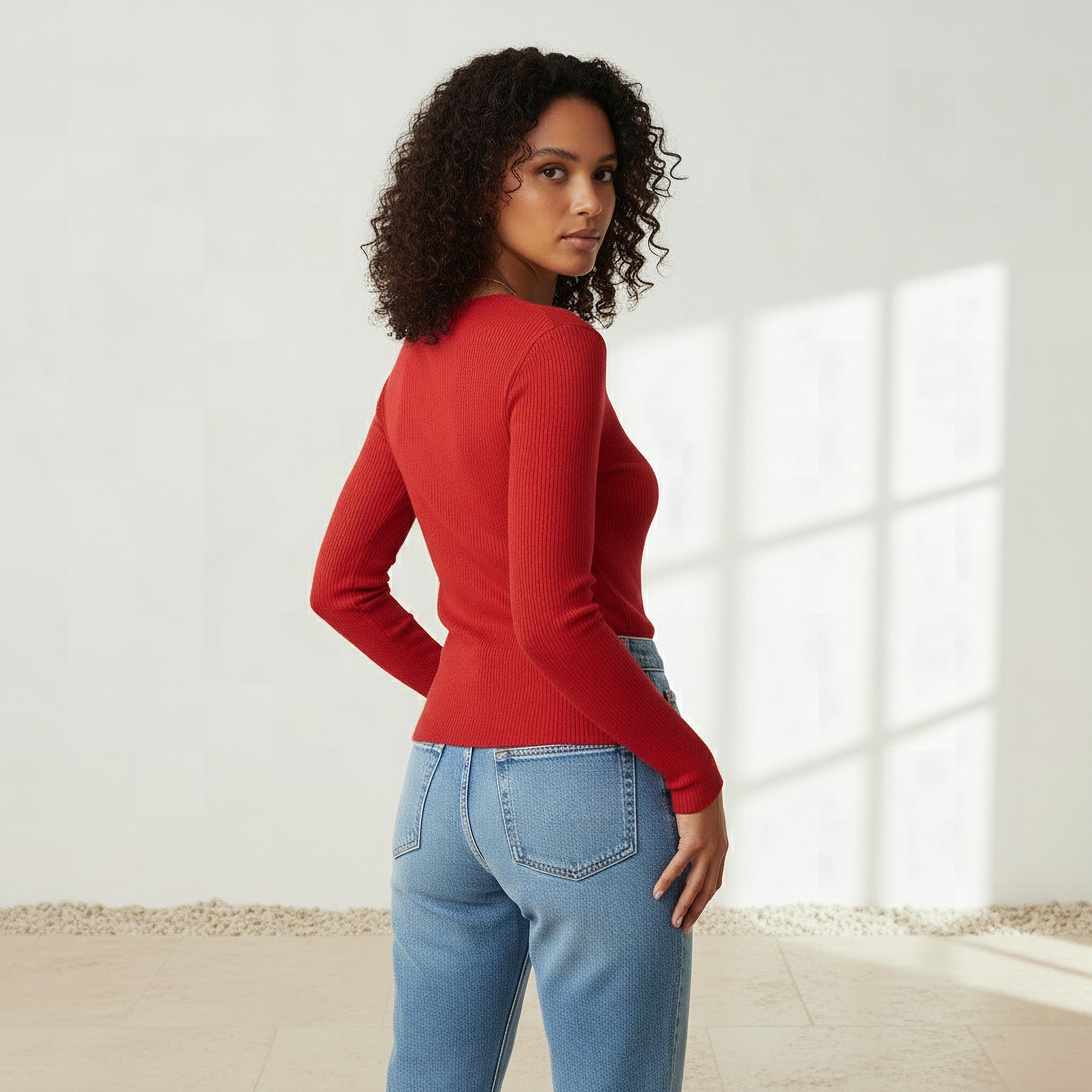 2Xtremz Regular Fit Ribbed V-neck Tricot Sweater-women-clothing-cardigansandjumpers-jumpers-image-3