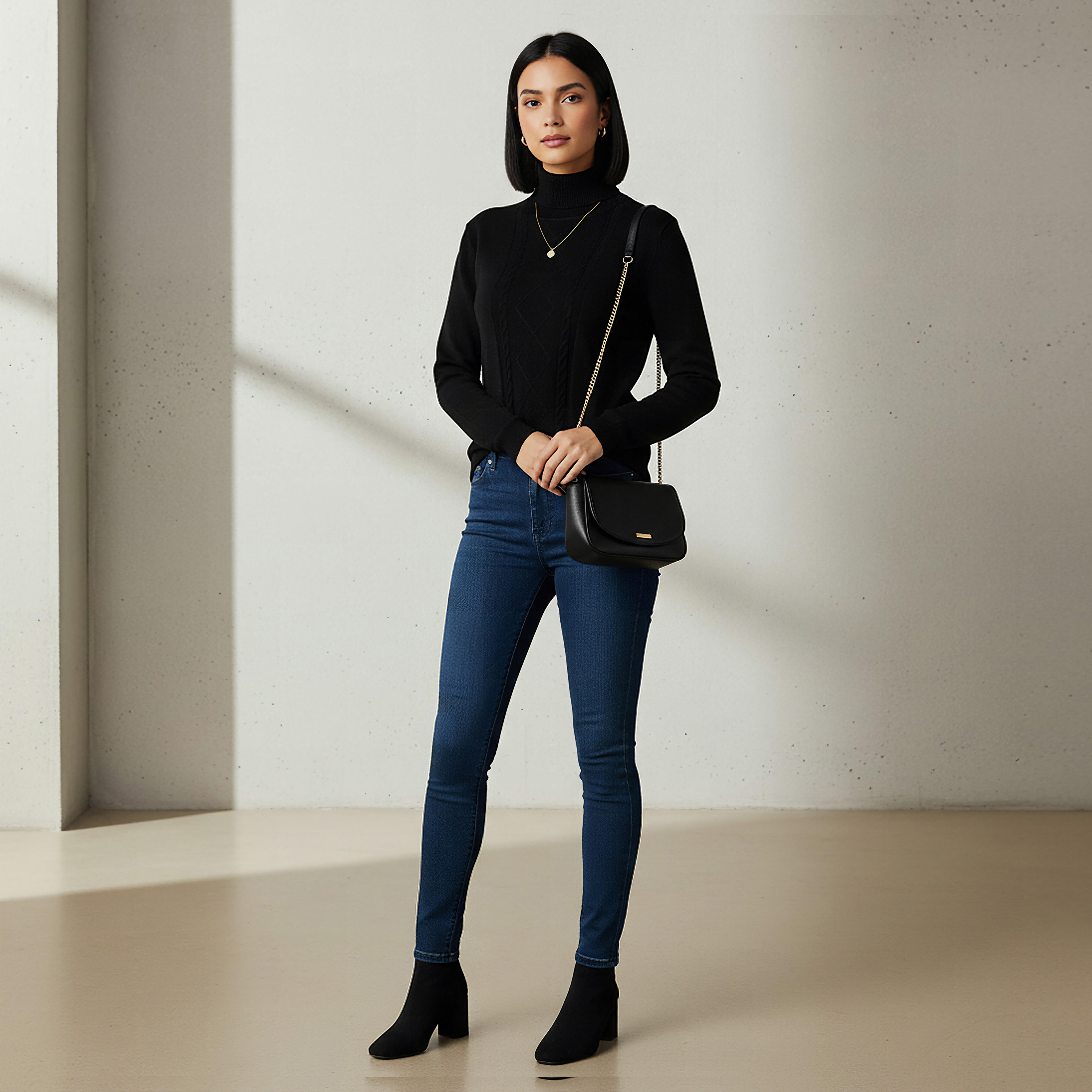 كنزة تريكو بارزة الملمس بياقة عالية من تو إكستريمز-women-clothing-cardigansandjumpers-jumpers-image-2