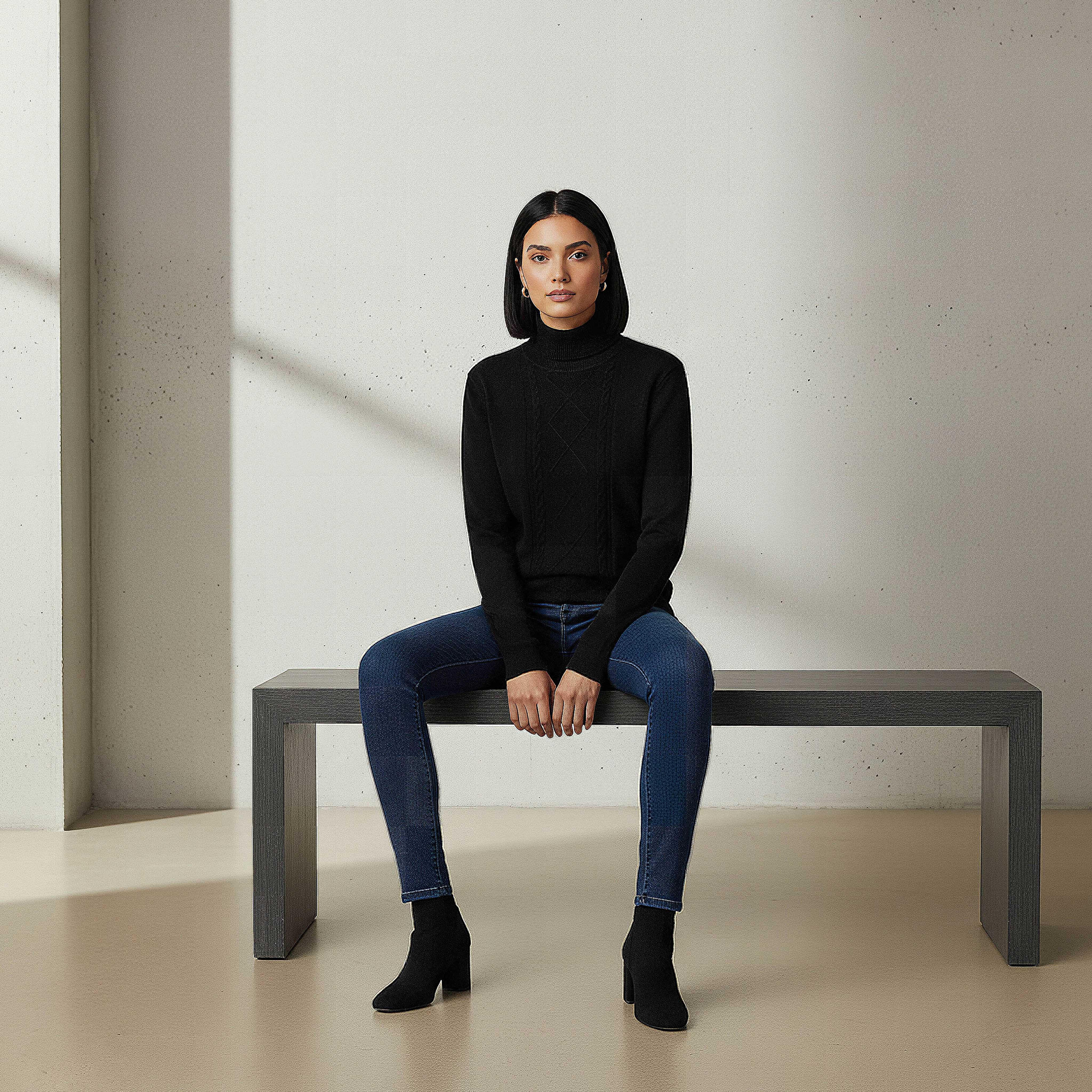 كنزة تريكو بارزة الملمس بياقة عالية من تو إكستريمز-women-clothing-cardigansandjumpers-jumpers-image-5