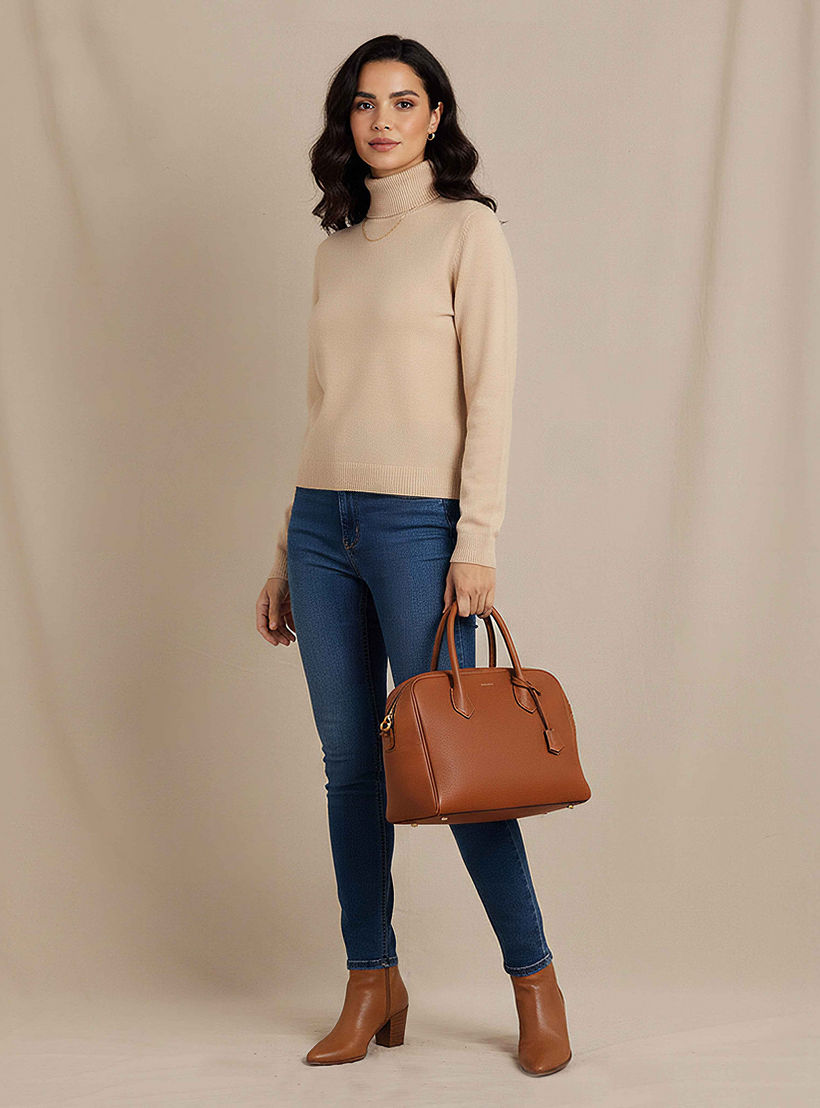 كنزة تريكو بارزة الملمس بياقة عالية من تو إكستريمز-women-clothing-cardigansandjumpers-jumpers-image-2