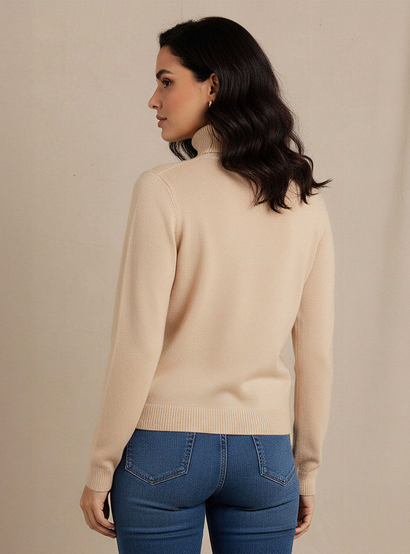 كنزة تريكو بارزة الملمس بياقة عالية من تو إكستريمز-women-clothing-cardigansandjumpers-jumpers-image-3