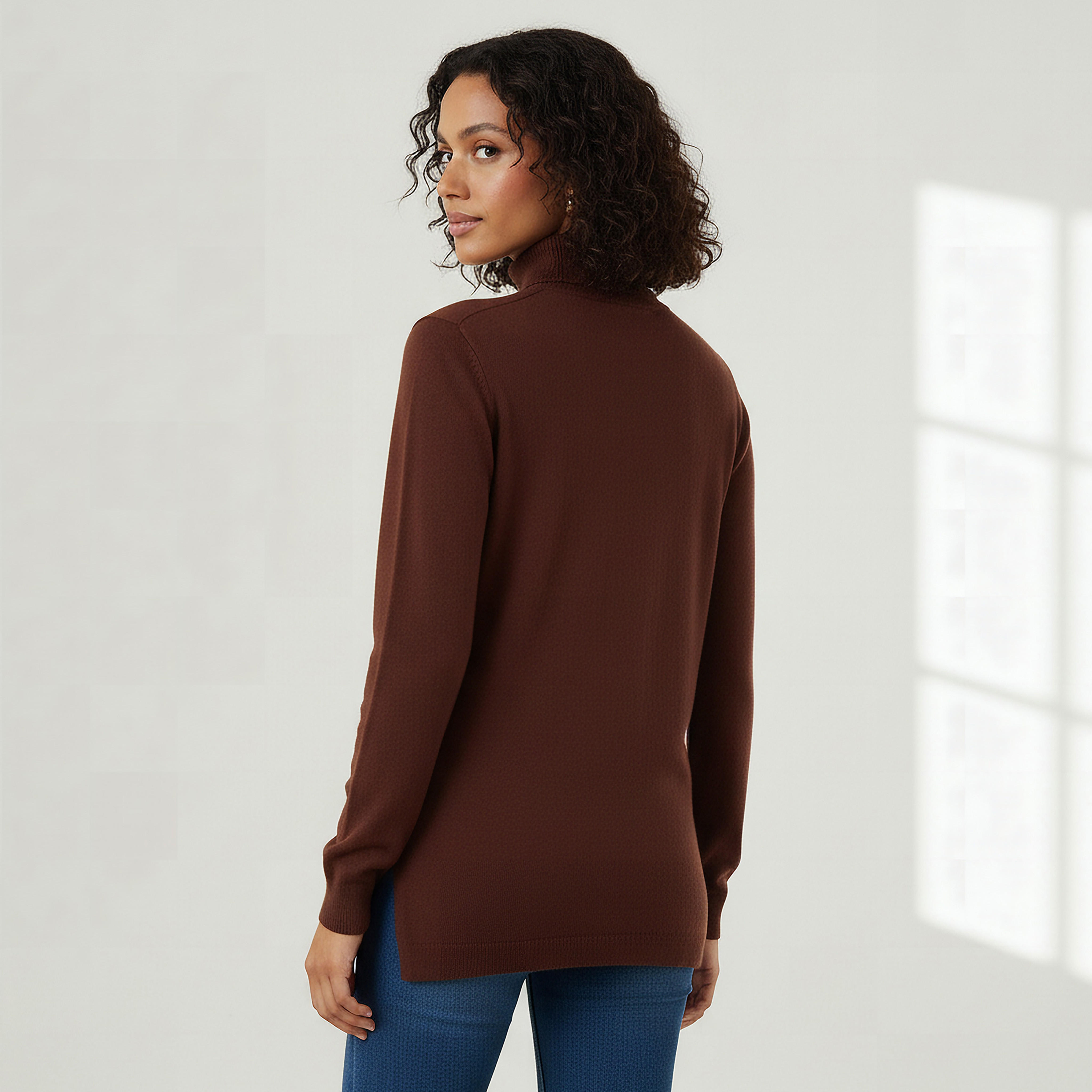 كنزة تريكو بارزة الملمس بياقة عالية من تو إكستريمز-women-clothing-cardigansandjumpers-jumpers-image-3