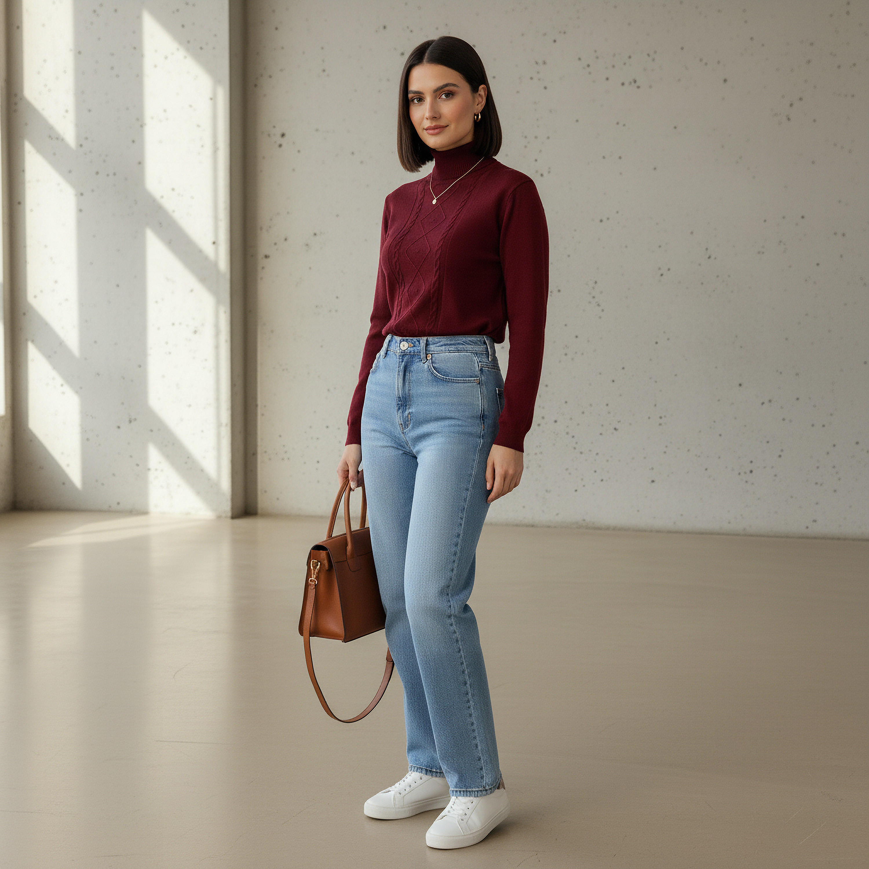 2Xtremz Textured High Neck Tricot Sweater-women-clothing-cardigansandjumpers-jumpers-image-2