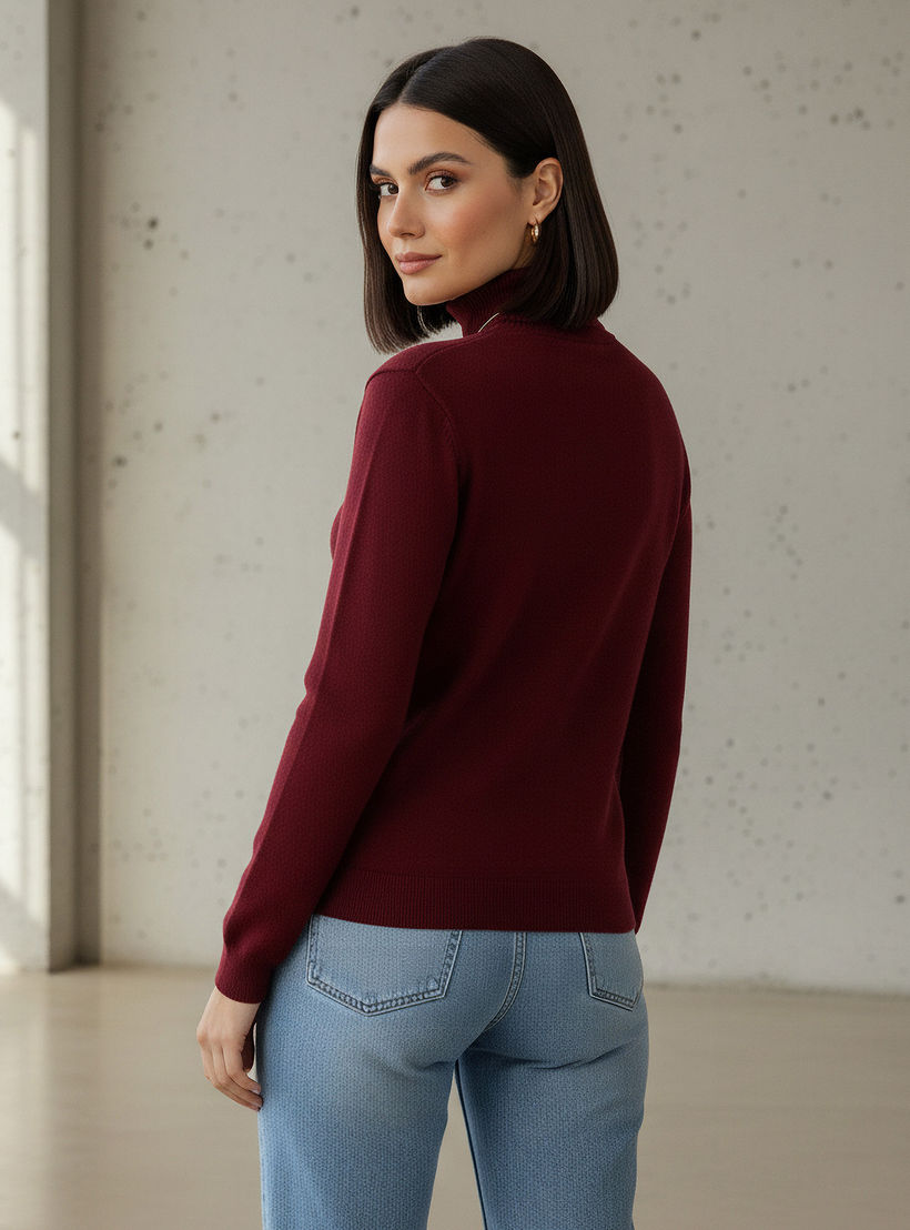 2Xtremz Textured High Neck Tricot Sweater-women-clothing-cardigansandjumpers-jumpers-image-3