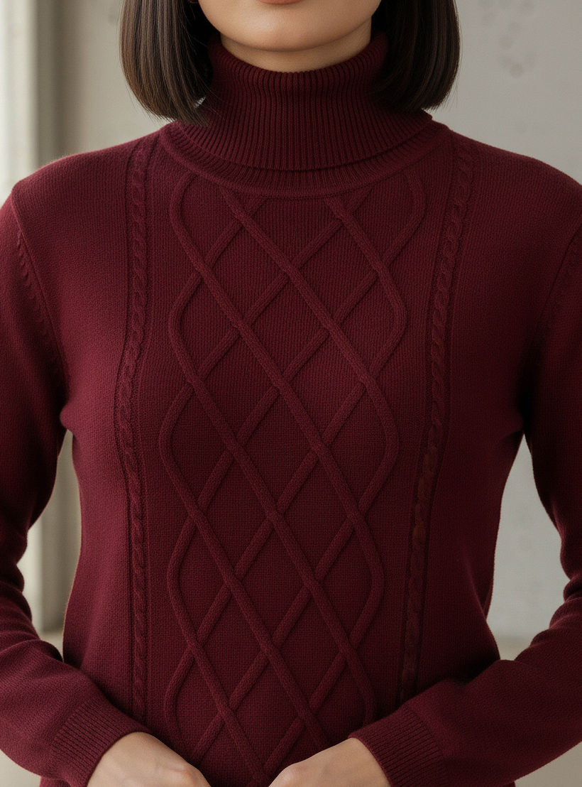 2Xtremz Textured High Neck Tricot Sweater-women-clothing-cardigansandjumpers-jumpers-image-4