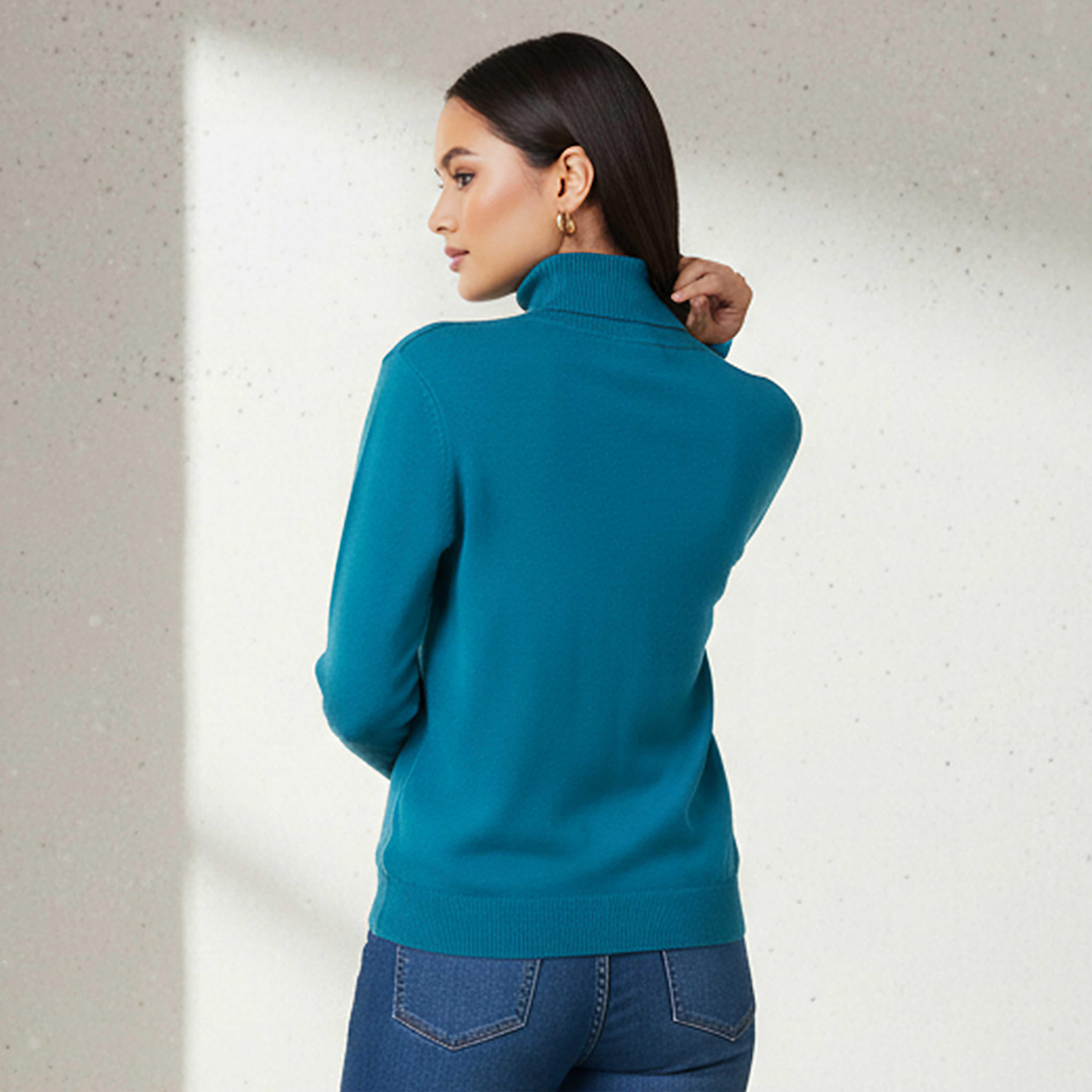كنزة تريكو بارزة الملمس بياقة عالية من تو إكستريمز-women-clothing-cardigansandjumpers-jumpers-image-3
