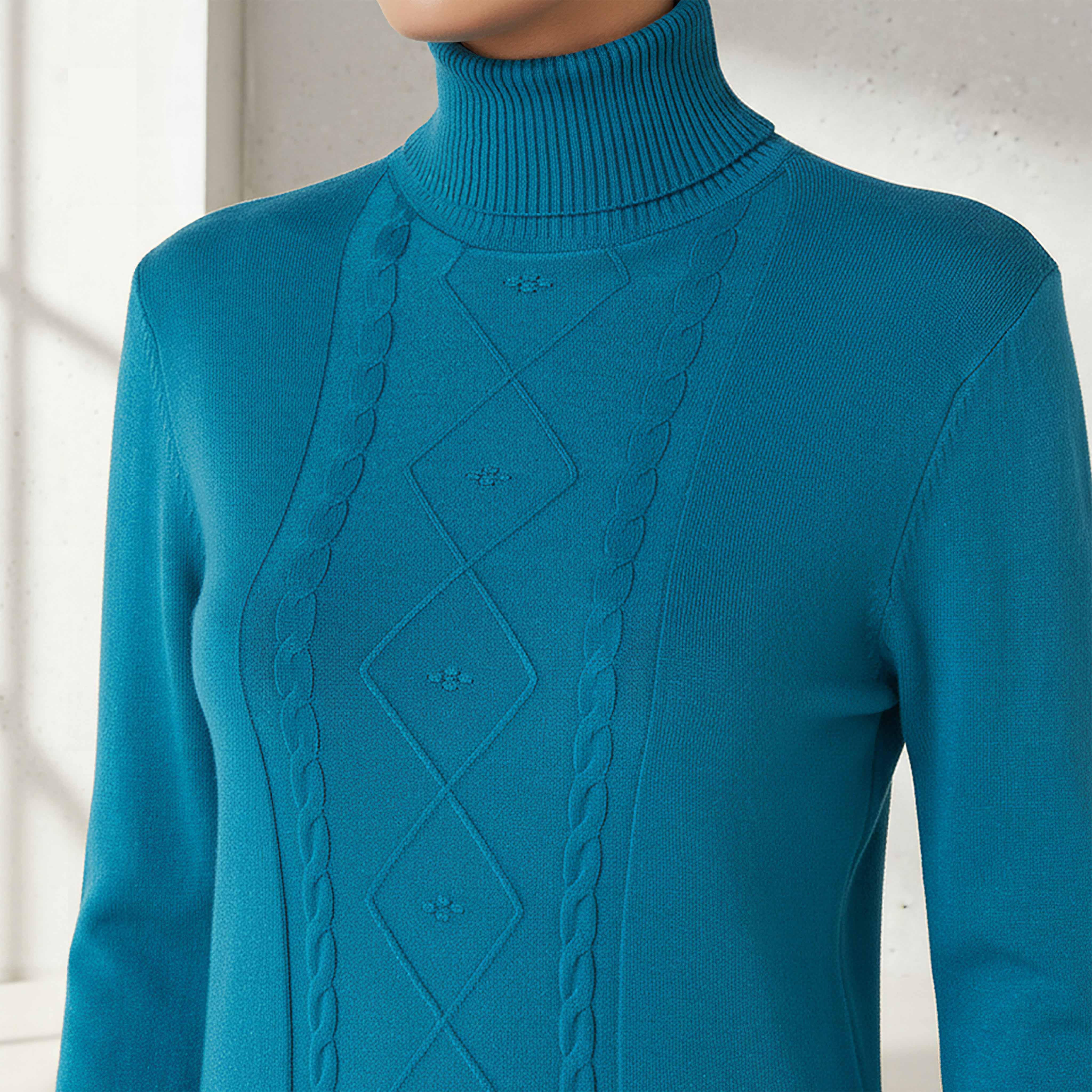كنزة تريكو بارزة الملمس بياقة عالية من تو إكستريمز-women-clothing-cardigansandjumpers-jumpers-image-4