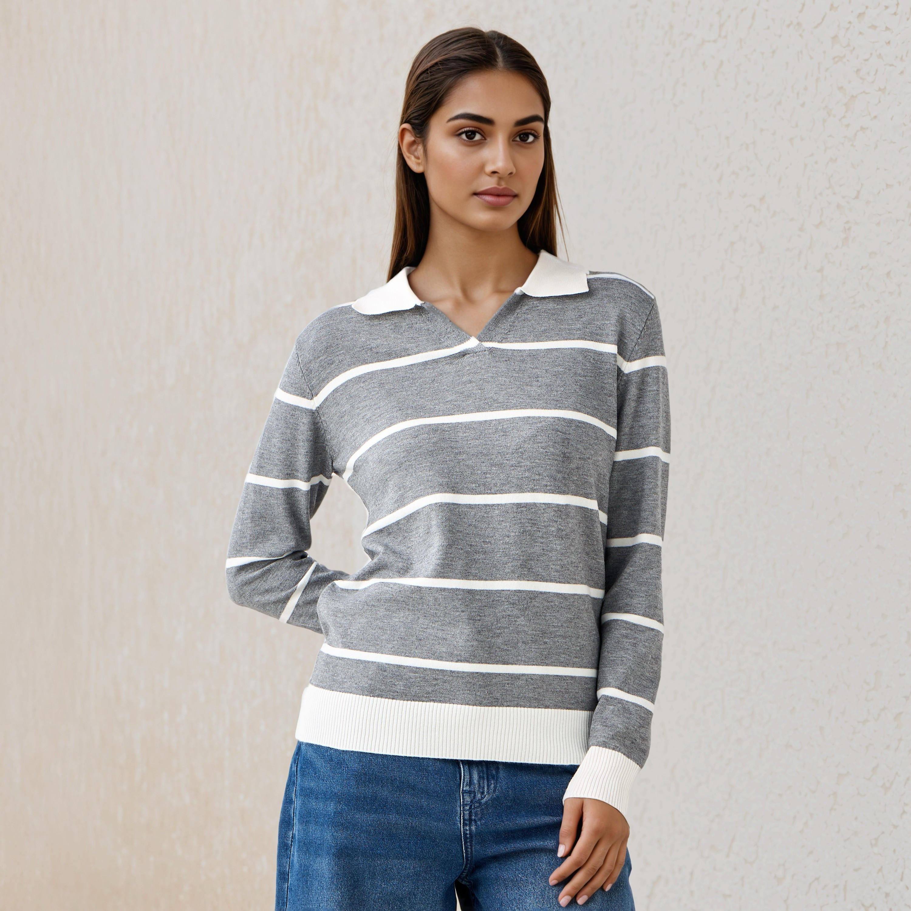 2Xtremz Striped Collared Sweater-women-clothing-cardigansandjumpers-jumpers-image-1