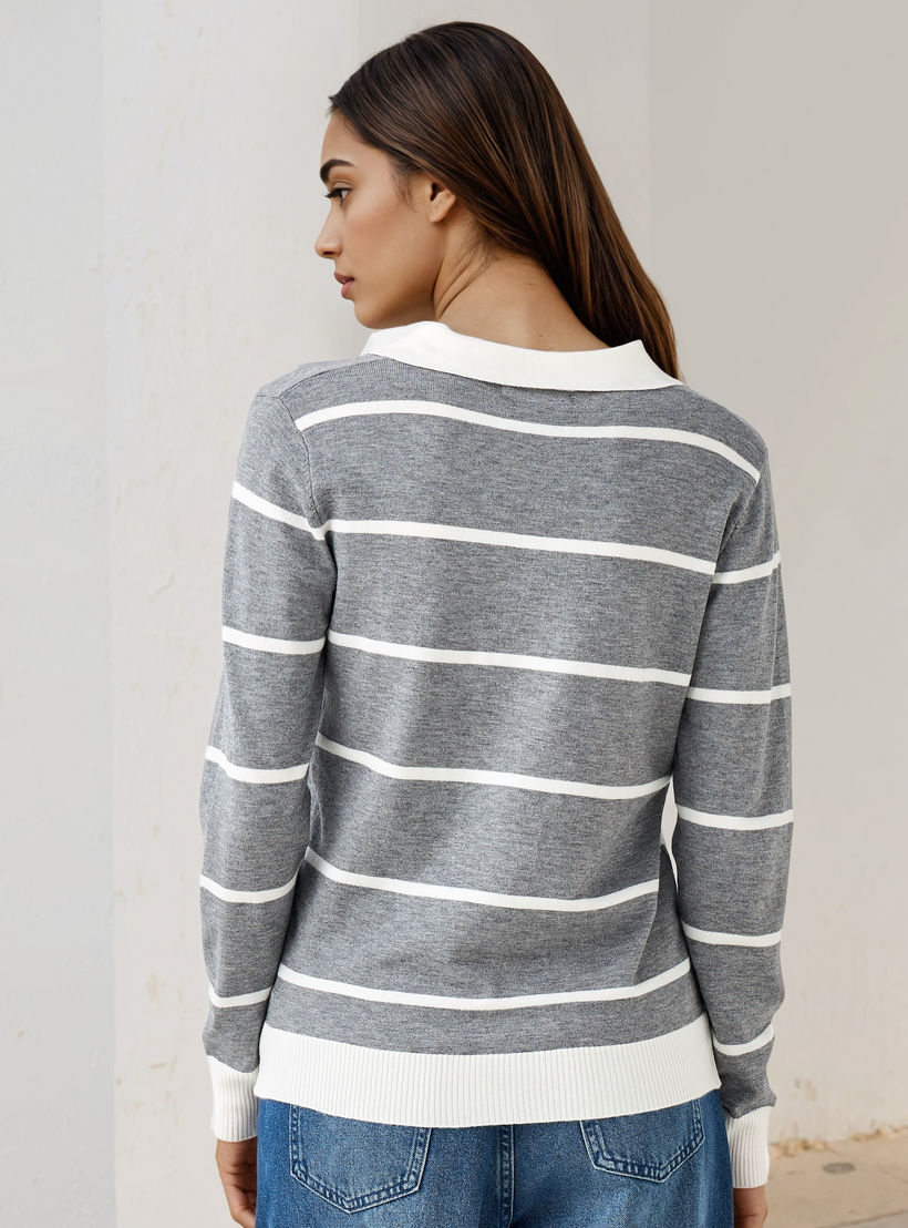 2Xtremz Striped Collared Sweater-women-clothing-cardigansandjumpers-jumpers-image-3