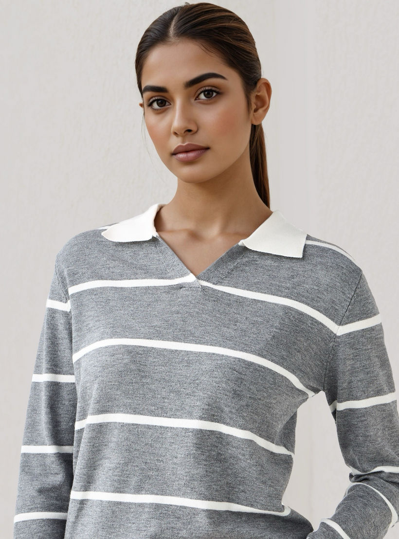 2Xtremz Striped Collared Sweater-women-clothing-cardigansandjumpers-jumpers-image-4