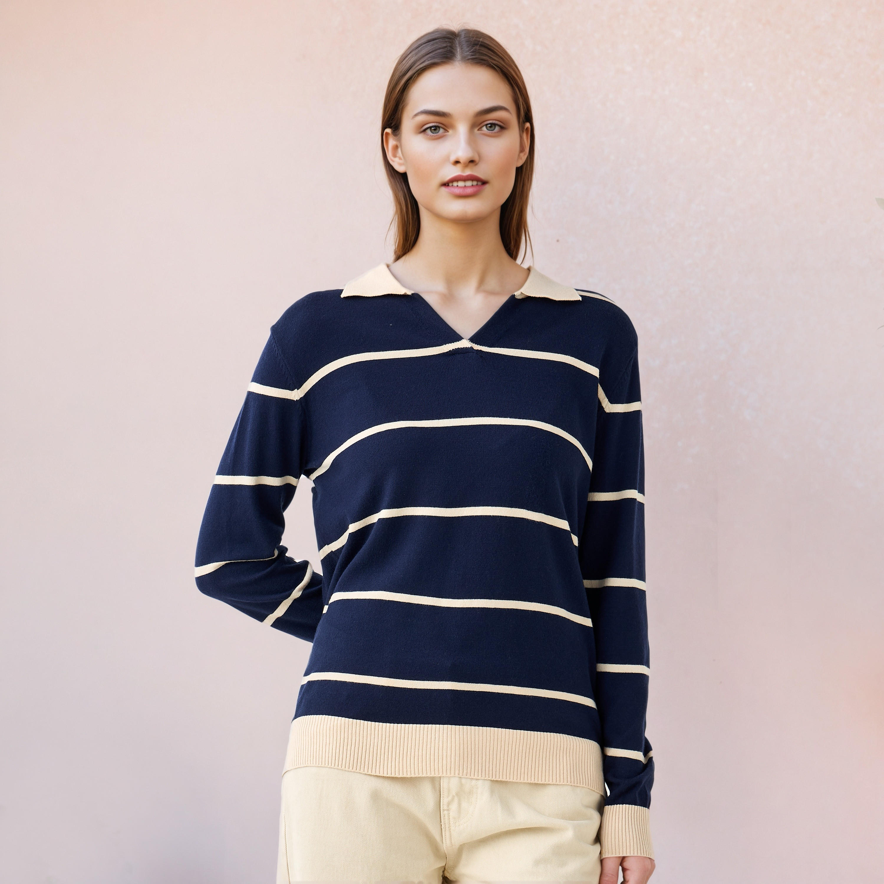 كنزة مخططة بياقة من تو إكستريمز-women-clothing-cardigansandjumpers-jumpers-image-5
