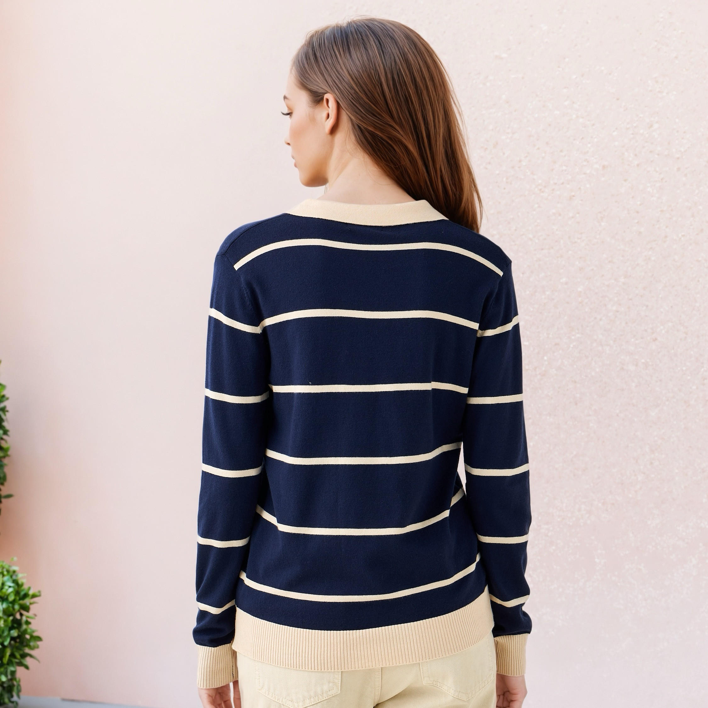 كنزة مخططة بياقة من تو إكستريمز-women-clothing-cardigansandjumpers-jumpers-image-3