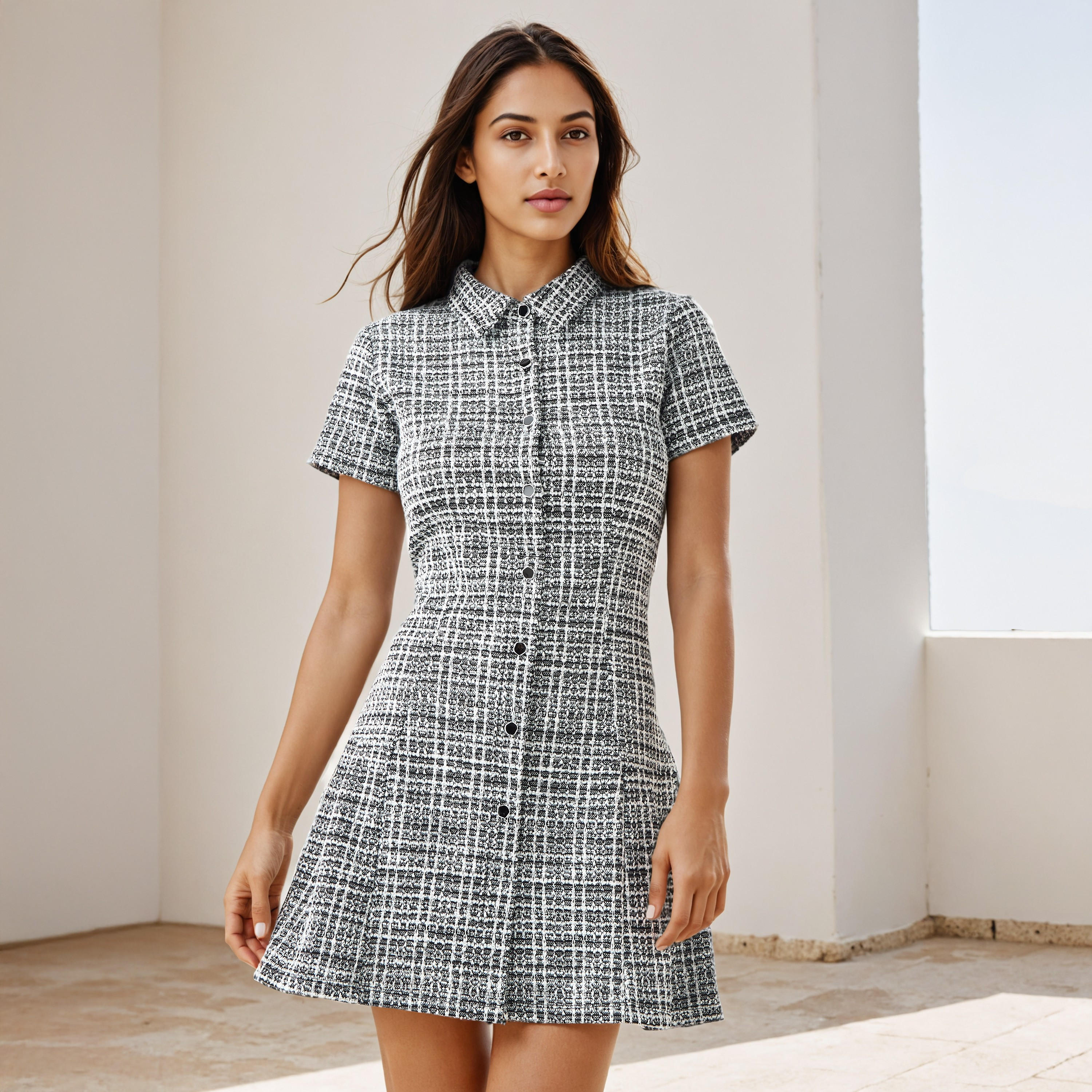 2Xtremz Tweed Knit Mini Dress with Collar-women-clothing-dresses-image-1