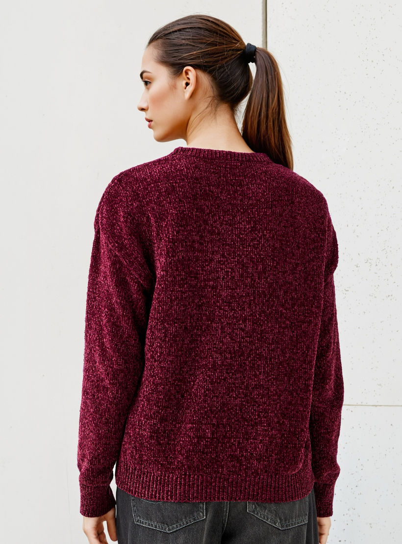 كنزة شنيل بارزة الملمس بأكمام طويلة من تو إكستريمز-women-clothing-cardigansandjumpers-jumpers-image-3