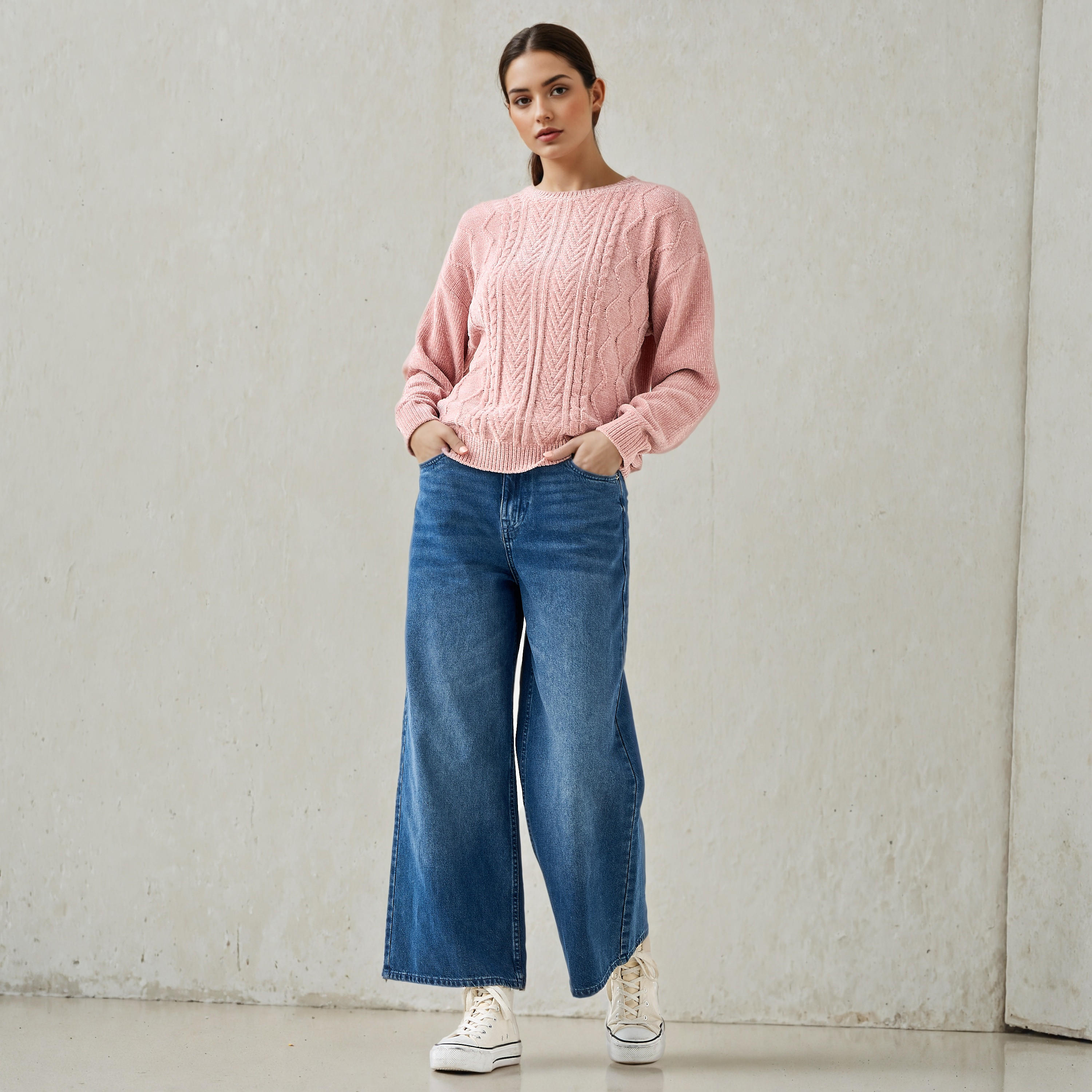 2Xtremz Textured Chenille Sweater with Long Sleeves-women-clothing-cardigansandjumpers-jumpers-image-2