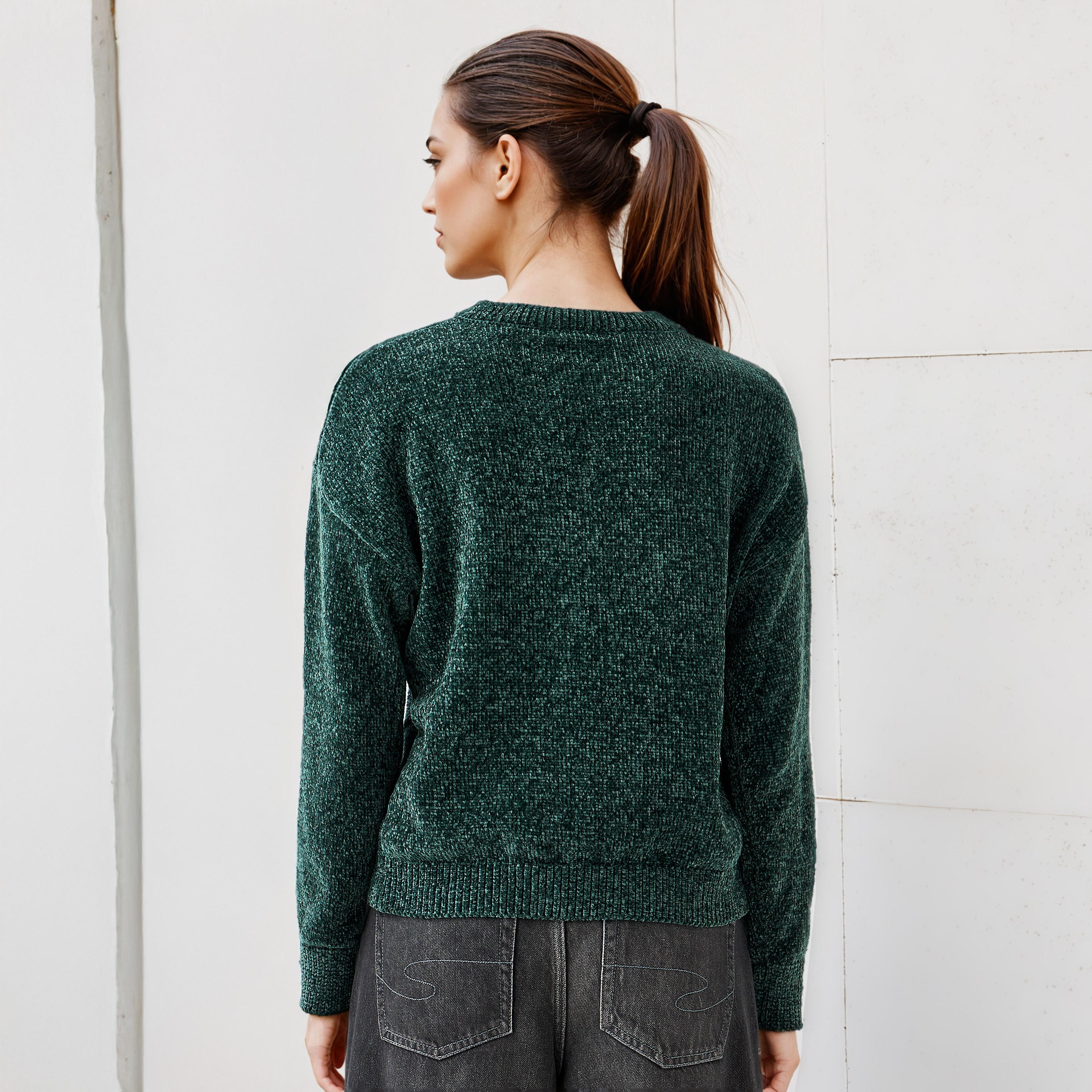 كنزة شنيل بارزة الملمس بأكمام طويلة من تو إكستريمز-women-clothing-cardigansandjumpers-jumpers-image-3
