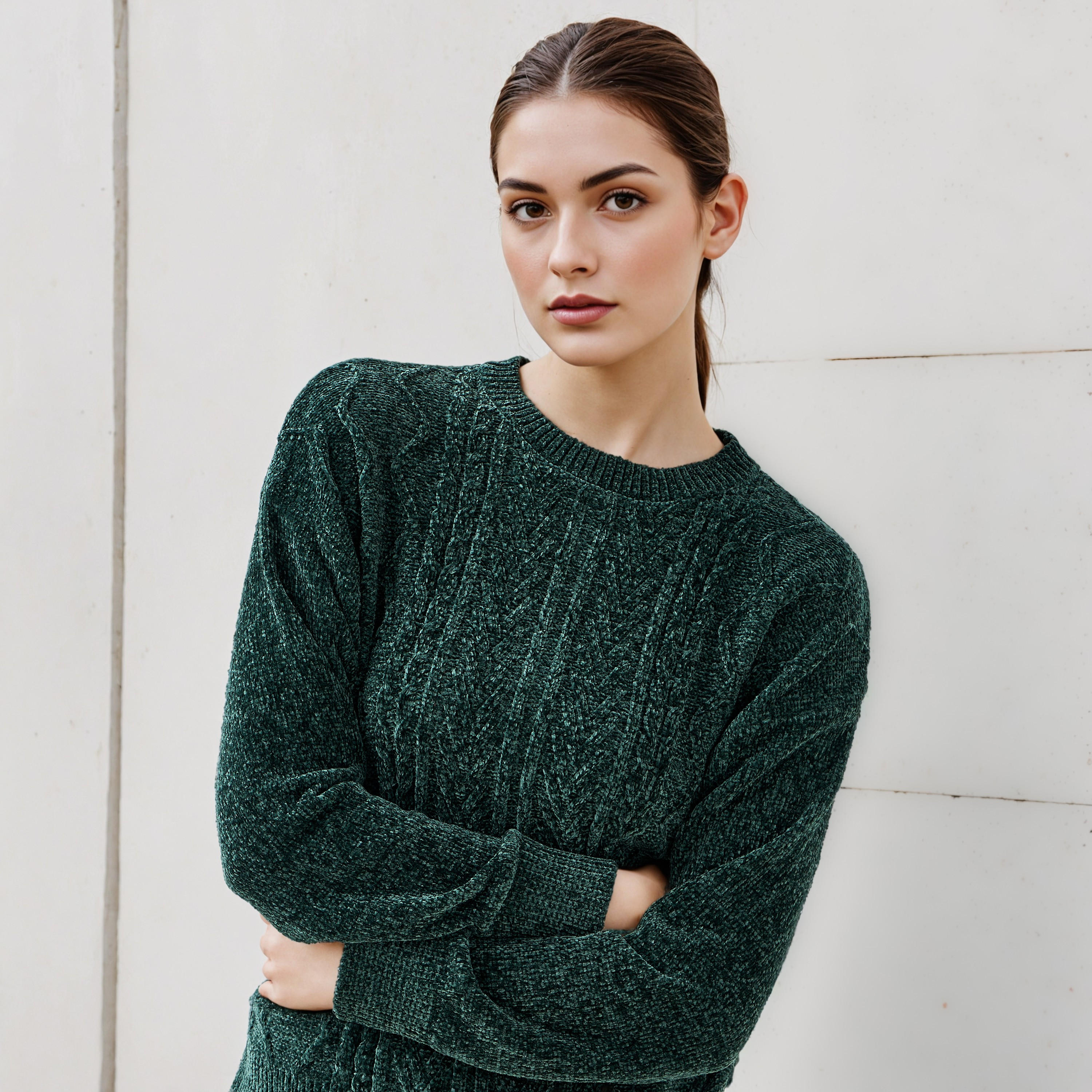 كنزة شنيل بارزة الملمس بأكمام طويلة من تو إكستريمز-women-clothing-cardigansandjumpers-jumpers-image-4