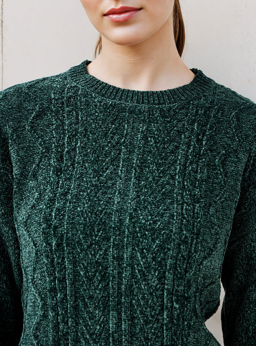كنزة شنيل بارزة الملمس بأكمام طويلة من تو إكستريمز-women-clothing-cardigansandjumpers-jumpers-image-5