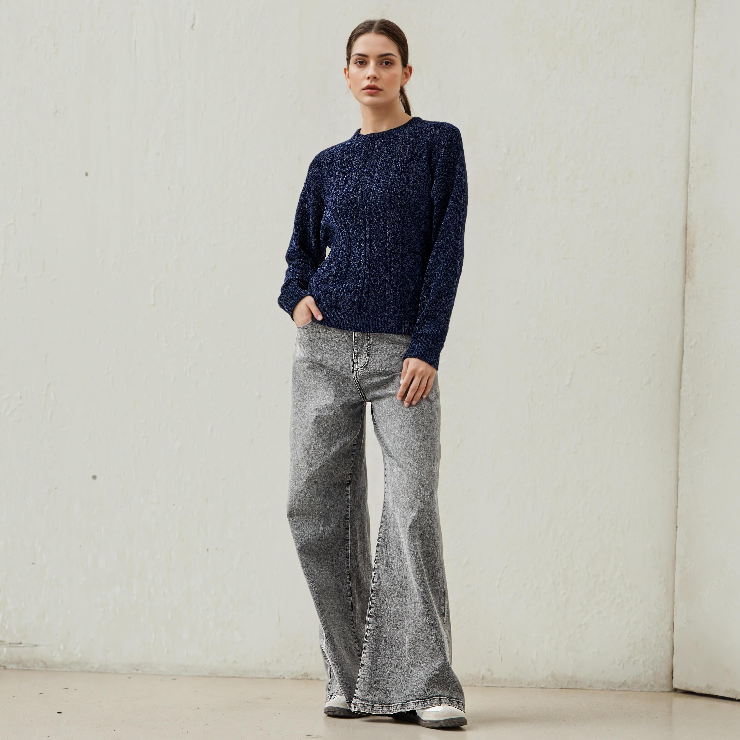2Xtremz Textured Chenille Sweater with Long Sleeves-women-clothing-cardigansandjumpers-jumpers-image-2