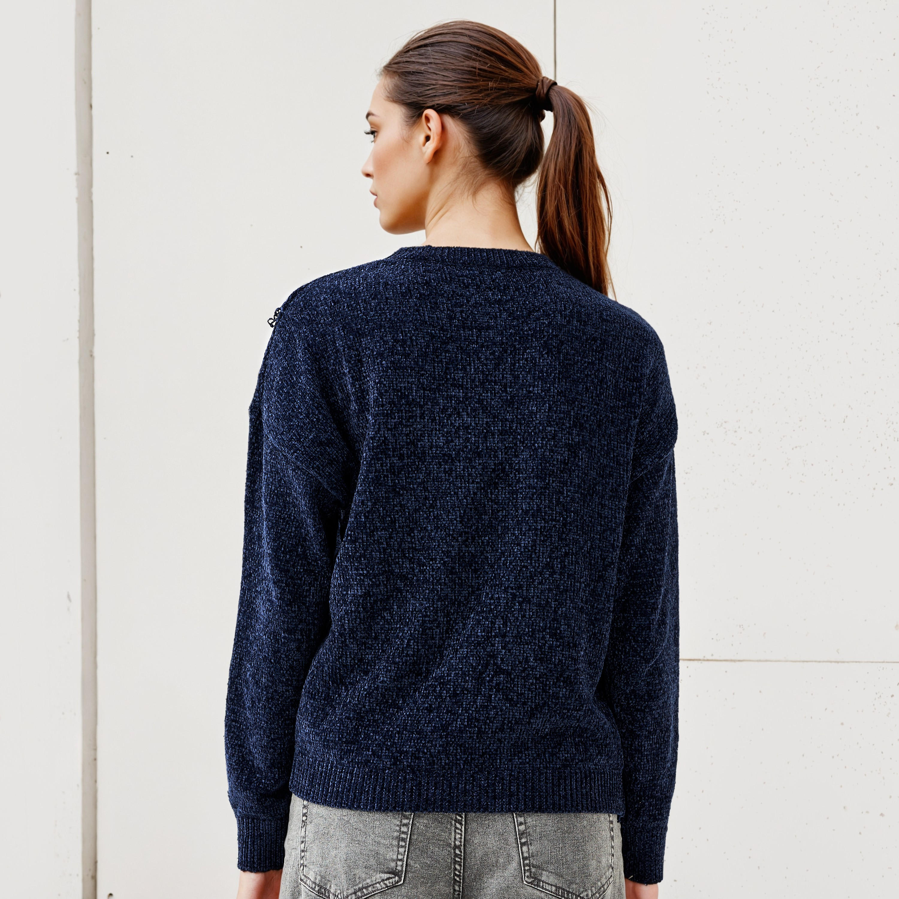 كنزة شنيل بارزة الملمس بأكمام طويلة من تو إكستريمز-women-clothing-cardigansandjumpers-jumpers-image-3