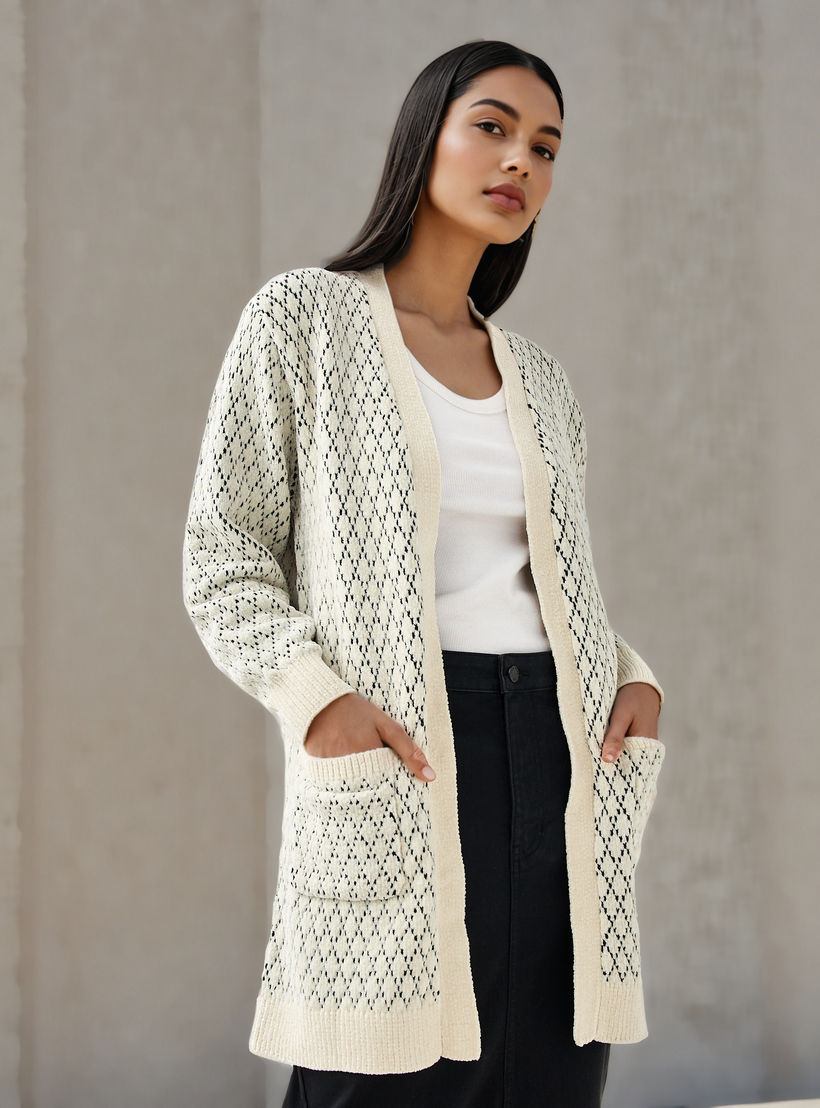2Xtremz Textured Longline Cardigan-women-winterwear-cardigansandjumpers-cardigans-image-1