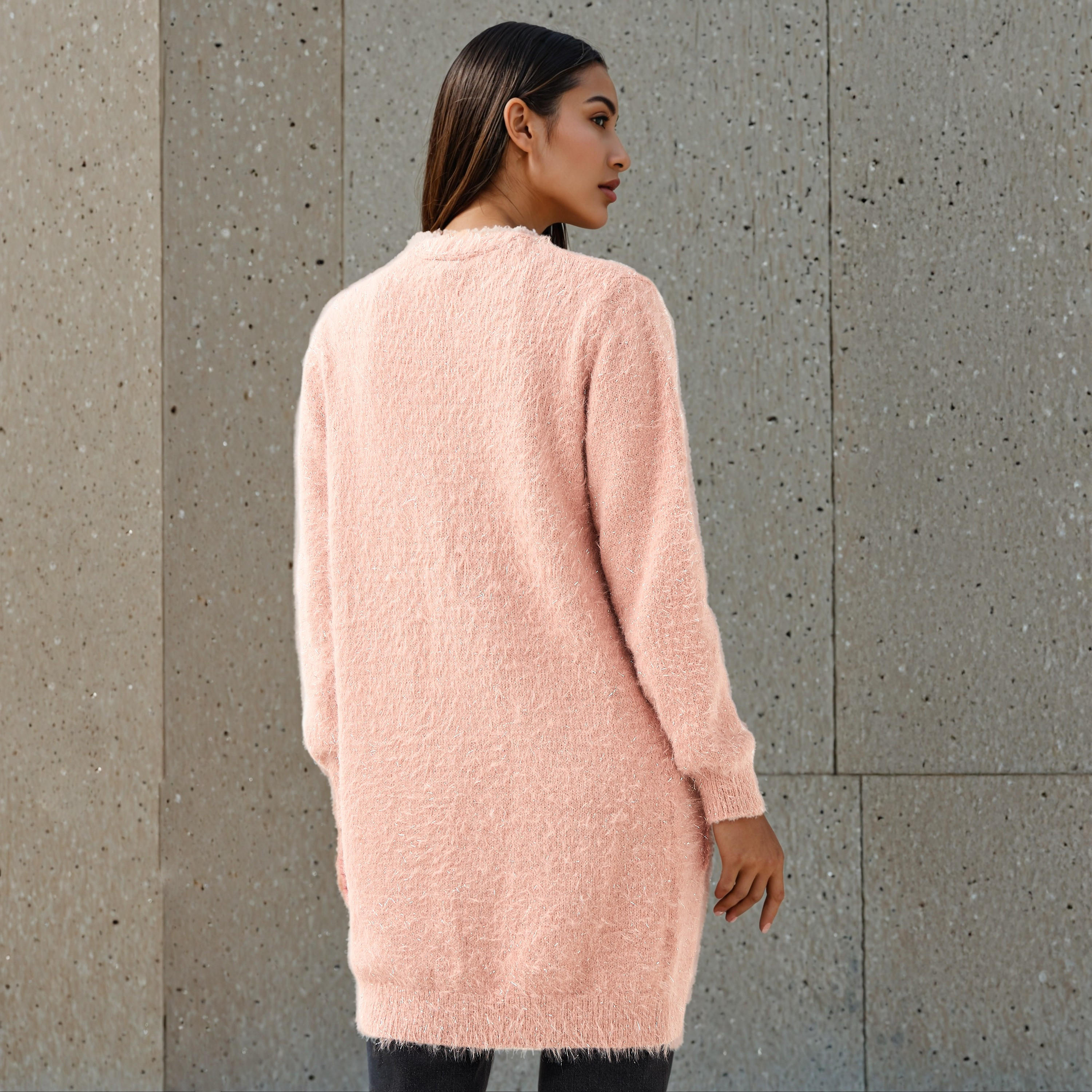 2Xtremz Textured Lurex Longline Cardigan-women-winterwear-cardigansandjumpers-cardigans-image-4