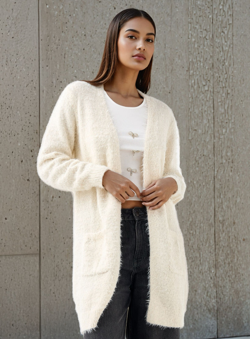 كارديجان طويل بارز الملمس لوركس من تو إكستريمز-women-winterwear-cardigansandjumpers-cardigans-image-5