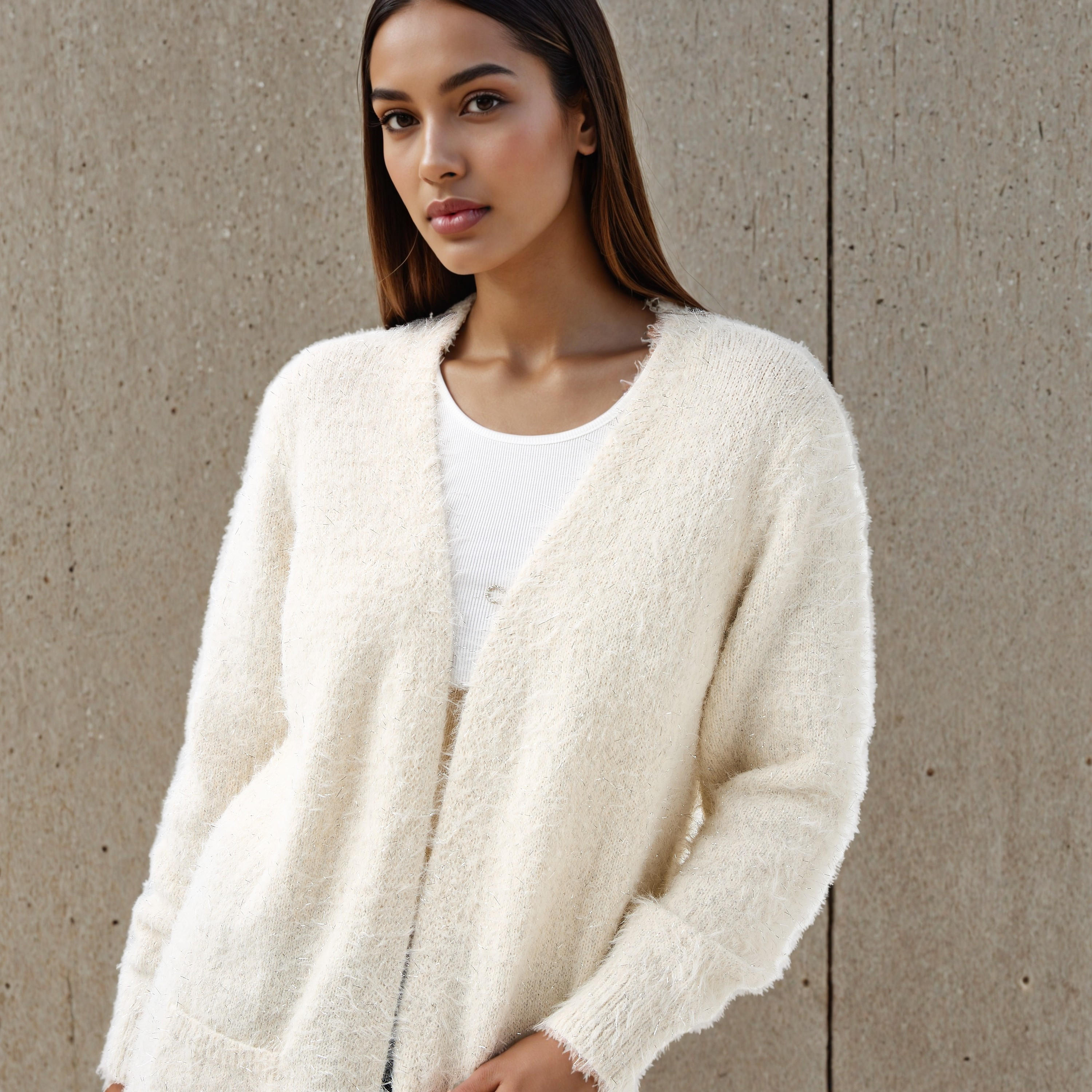 كارديجان طويل بارز الملمس لوركس من تو إكستريمز-women-winterwear-cardigansandjumpers-cardigans-image-3