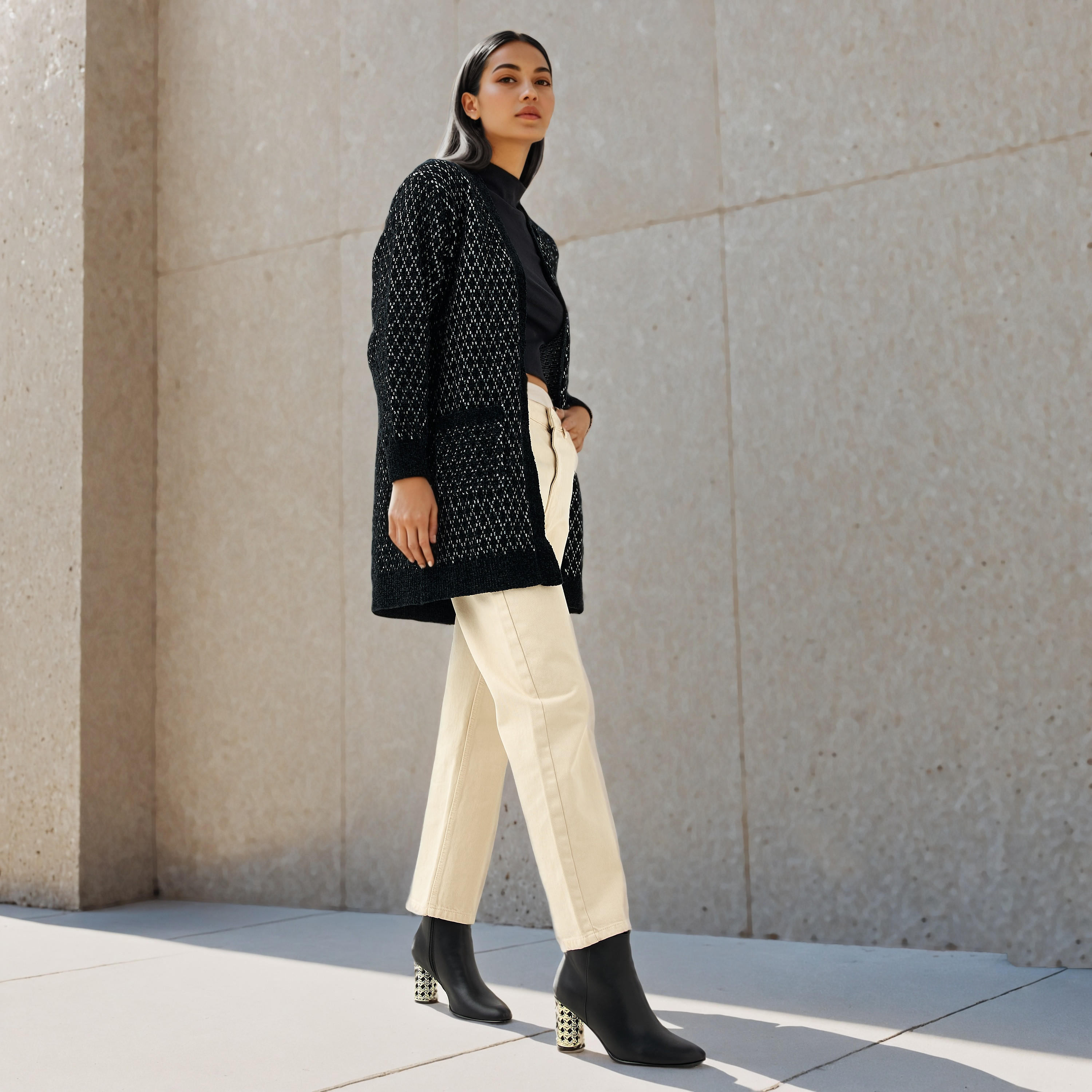 كارديجان طويل بارز الملمس من توإكستريمز-women-winterwear-cardigansandjumpers-cardigans-image-2