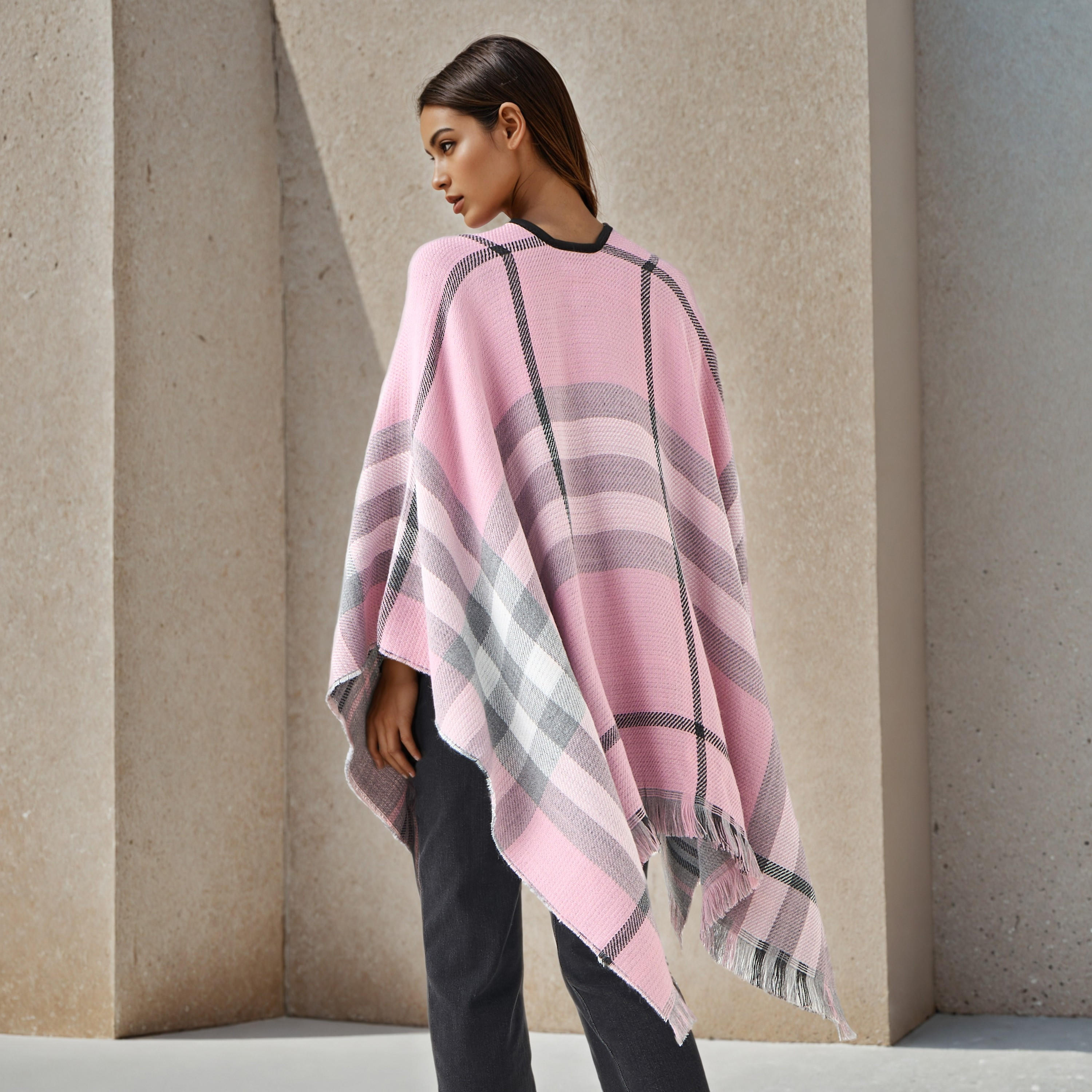 بونشو أكريليك طويل غير متماثل قابل للارتداء على الوجهين من تو إكستريمز-women-winterwear-coatsandjackets-jackets-image-4