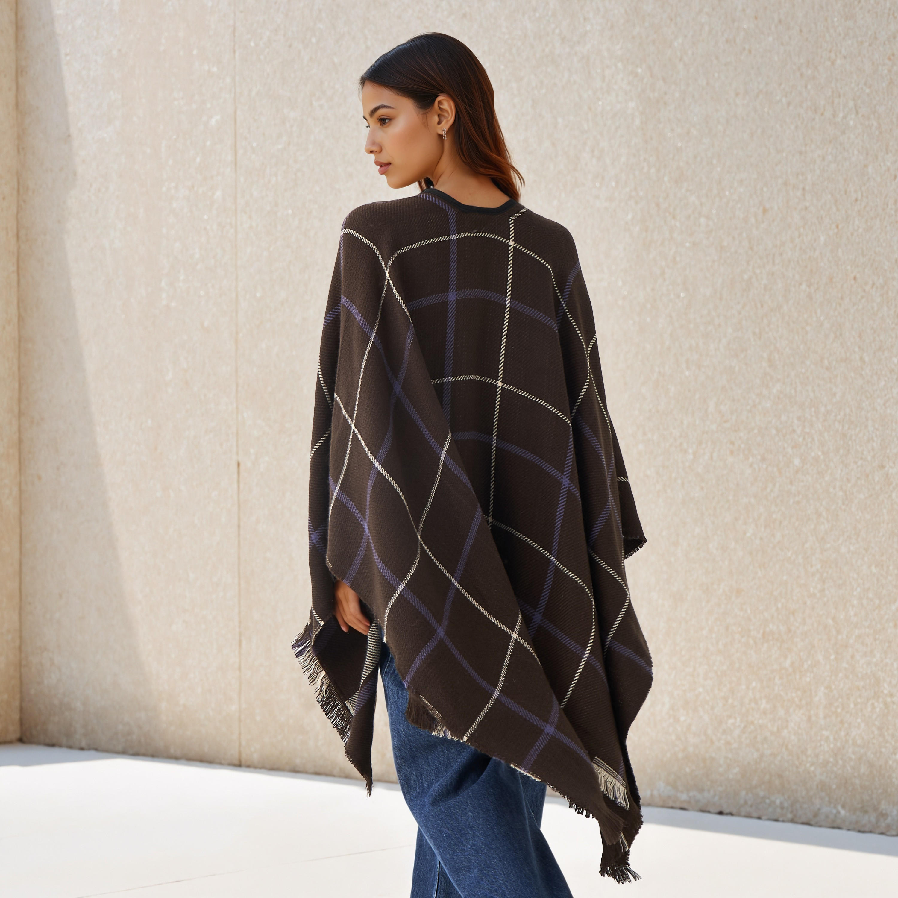 2Xtremz Long Acrylic Asymmetric Reversible Poncho-women-winterwear-coatsandjackets-jackets-image-3