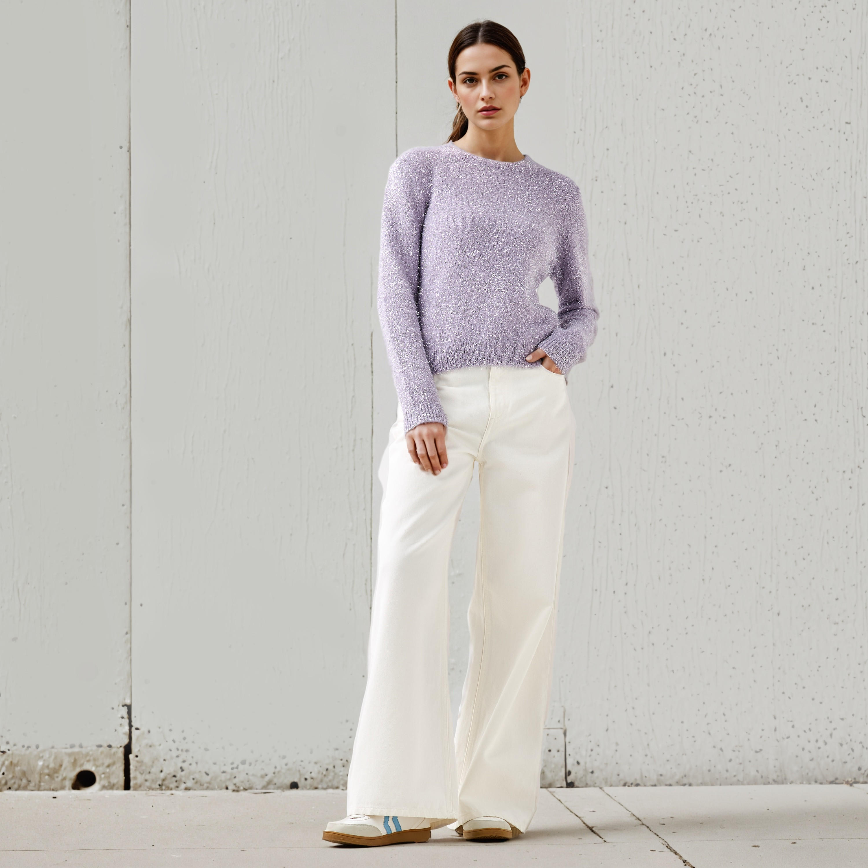 كنزة لوريكس مغطاة بالوبر مع أكمام طويلة من تو إكستريمز-women-clothing-cardigansandjumpers-jumpers-image-4