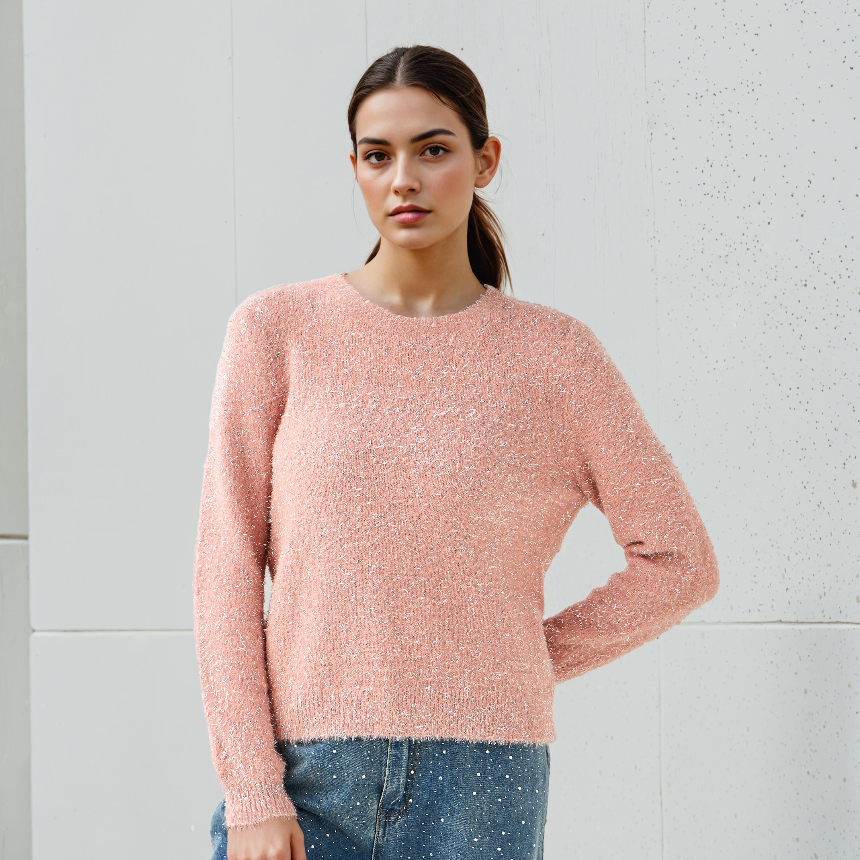 كنزة لوريكس مغطاة بالوبر مع أكمام طويلة من تو إكستريمز-women-clothing-cardigansandjumpers-jumpers-image-1