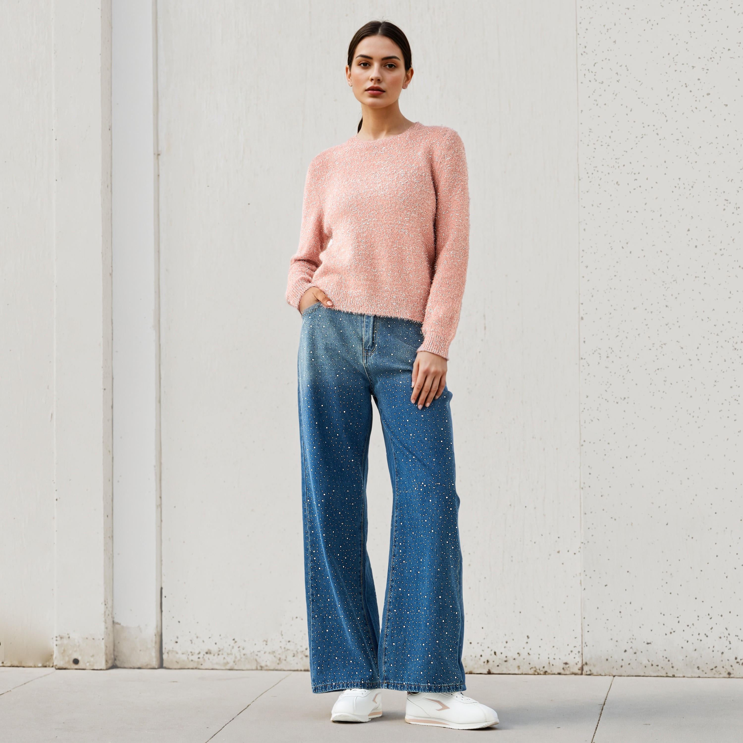 كنزة لوريكس مغطاة بالوبر مع أكمام طويلة من تو إكستريمز-women-clothing-cardigansandjumpers-jumpers-image-2