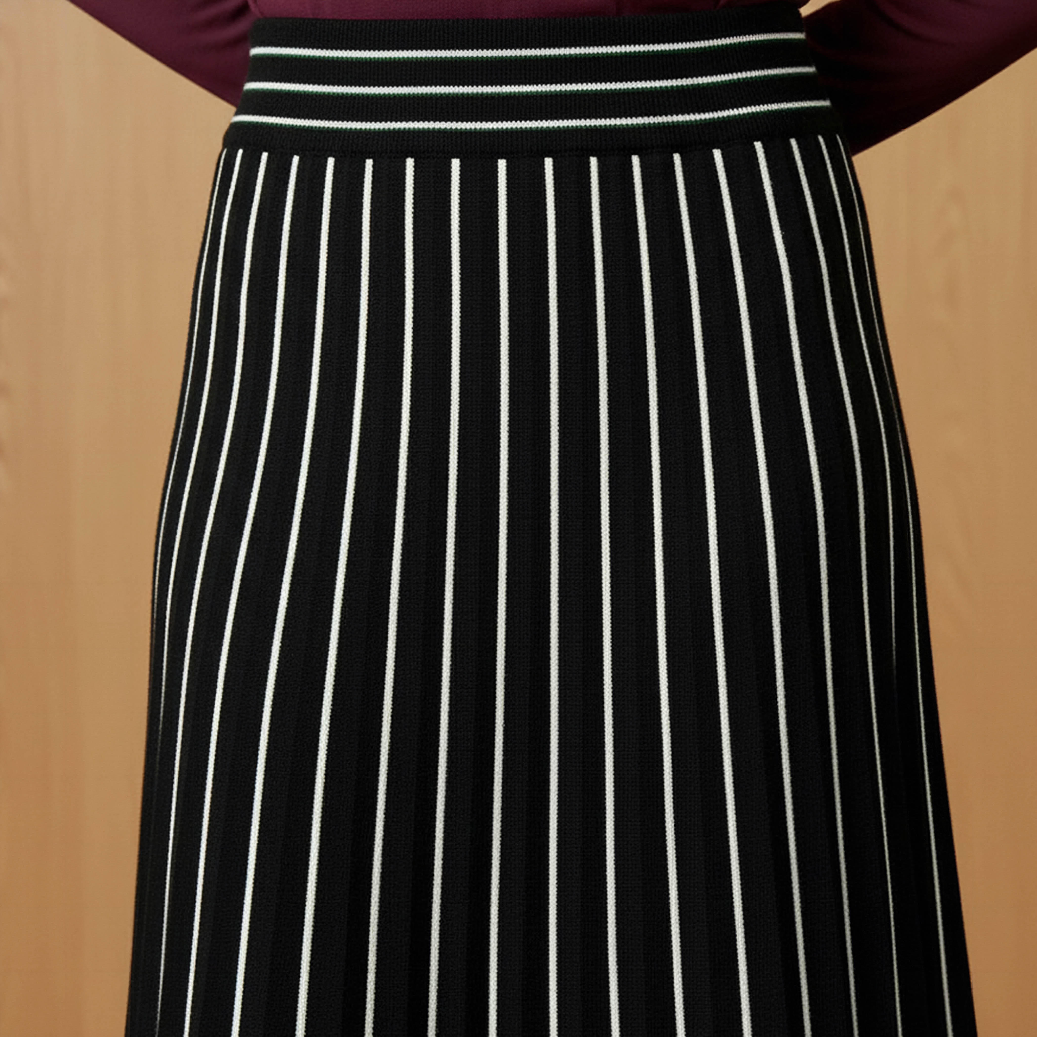 تنورة إيه لاين ميدي مخططة من مزيج الفيسكوز من تو إكستريمز-women-clothing-bottoms-skirts-image-4