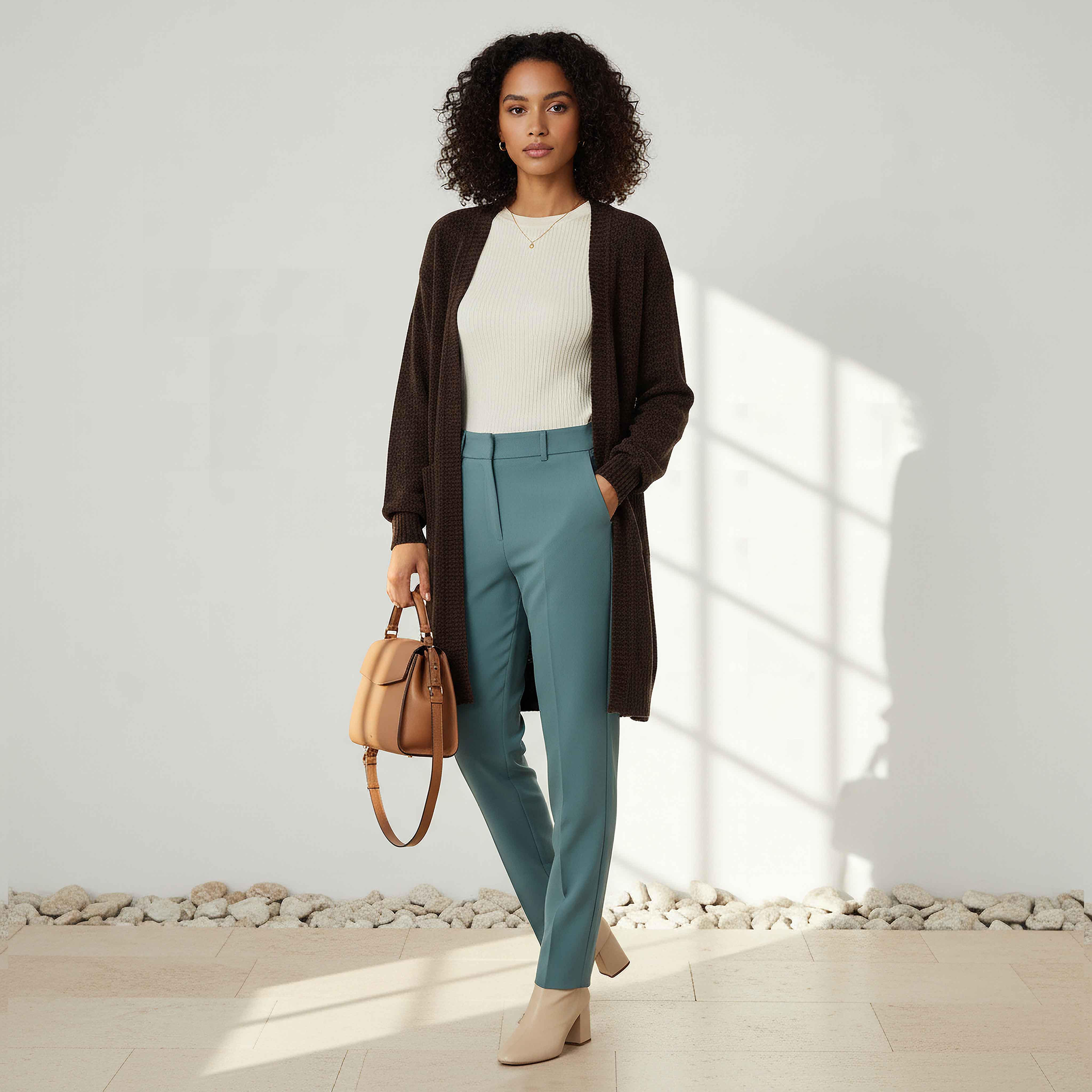 كارديجان شنيل طويل بمقدمة مفتوحة من تو إكستريمز-women-winterwear-cardigansandjumpers-cardigans-image-2