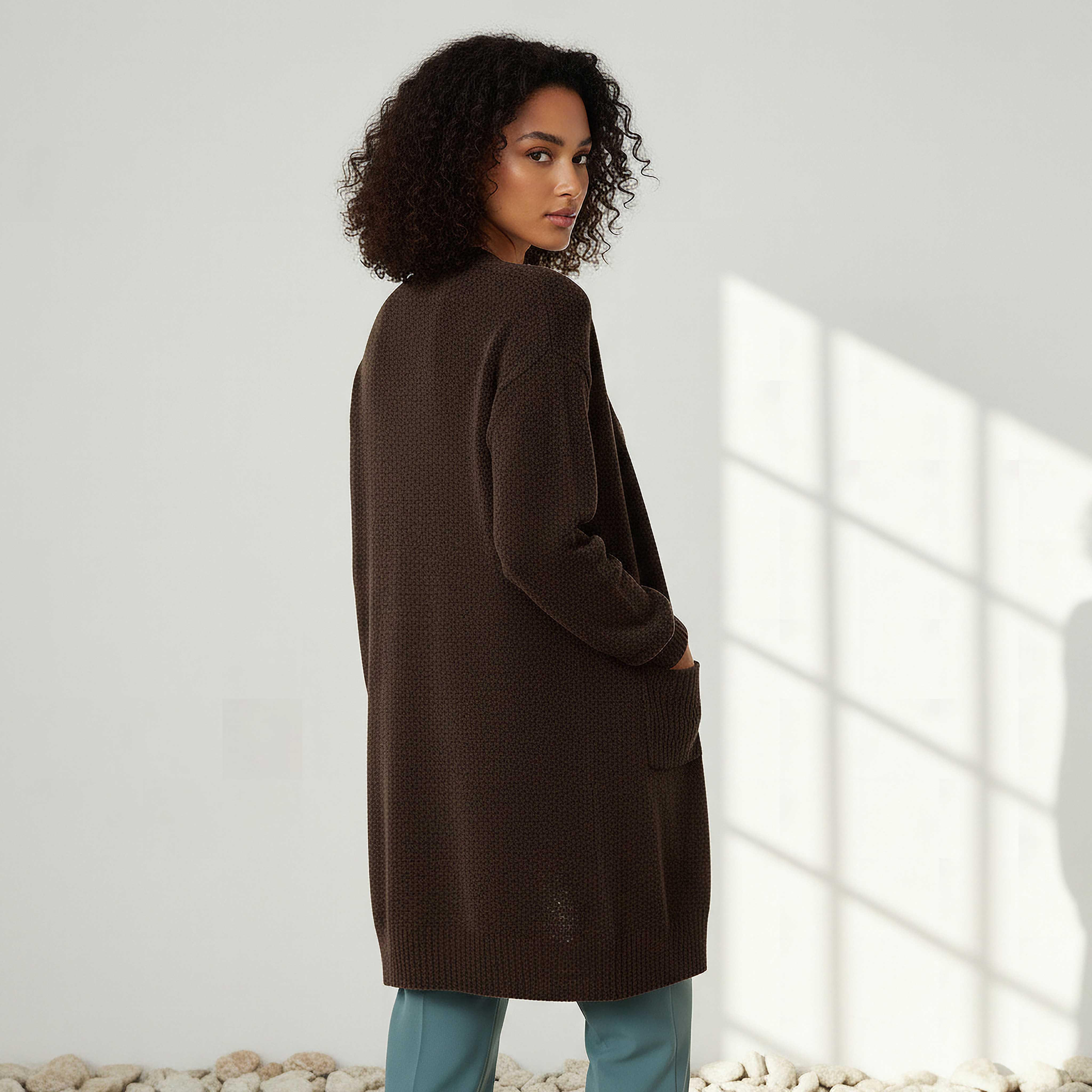 2Xtremz Longline Open Front Chenille Cardigan-women-winterwear-cardigansandjumpers-cardigans-image-3
